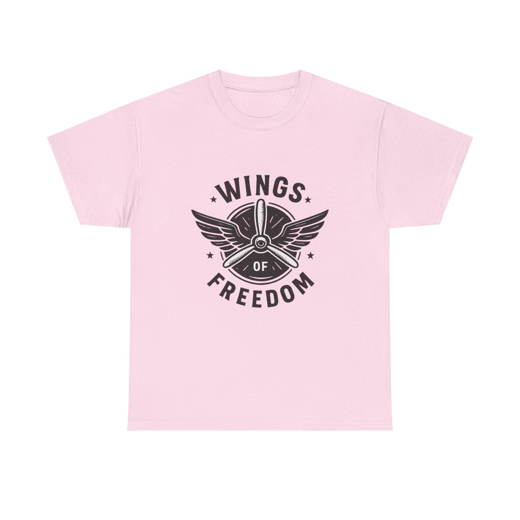 Wings of Freedom Unisex Heavy Cotton Tee – Perfect for Veterans, Freedom Lovers, Casual Wear, Gift for Dad, Patriotic Celebrations