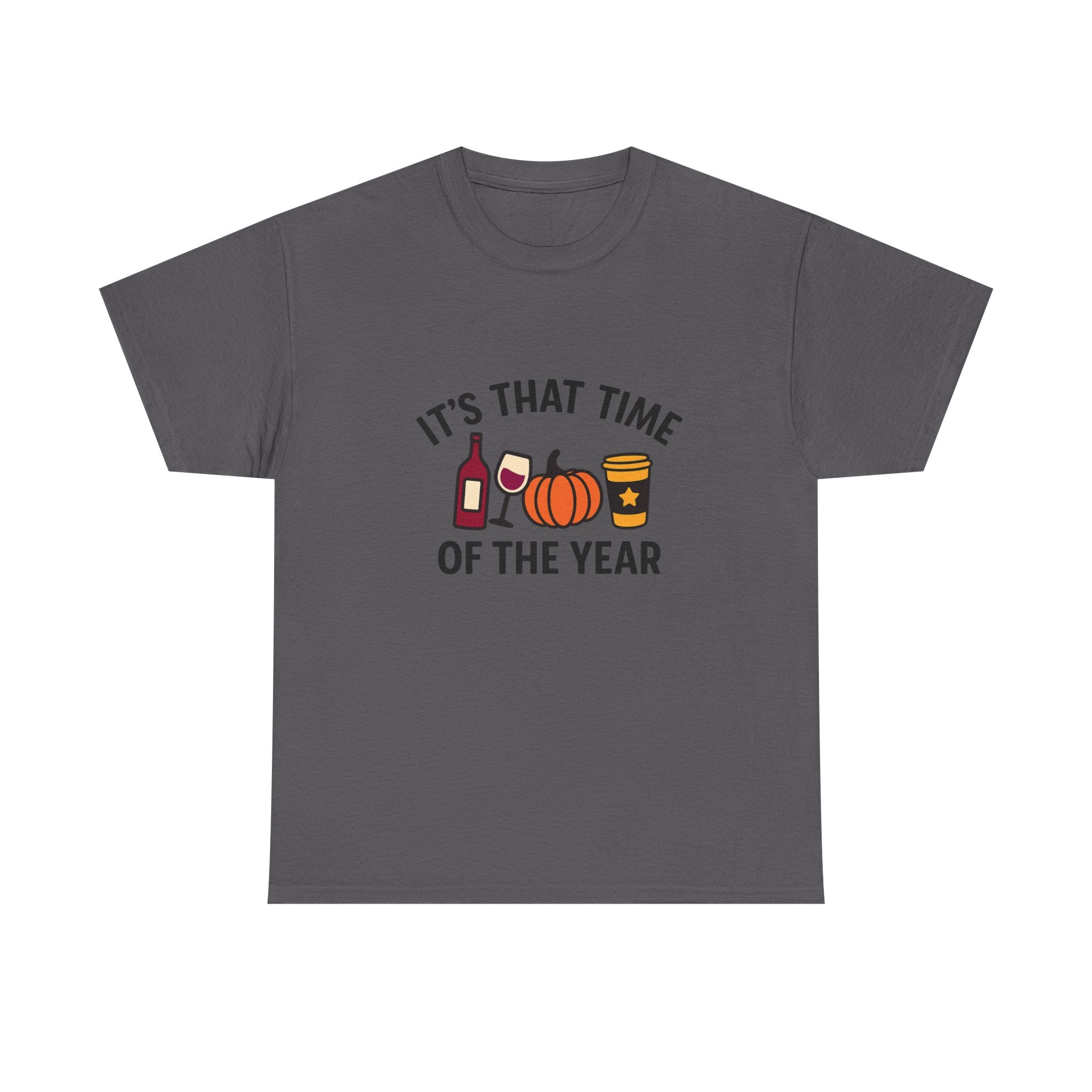 Autumn Vibes Unisex Heavy Cotton Tee - Perfect for Fall Celebrations, Thanksgiving Gatherings, Cozy Nights, Halloween Fun, and Wine Lovers!
