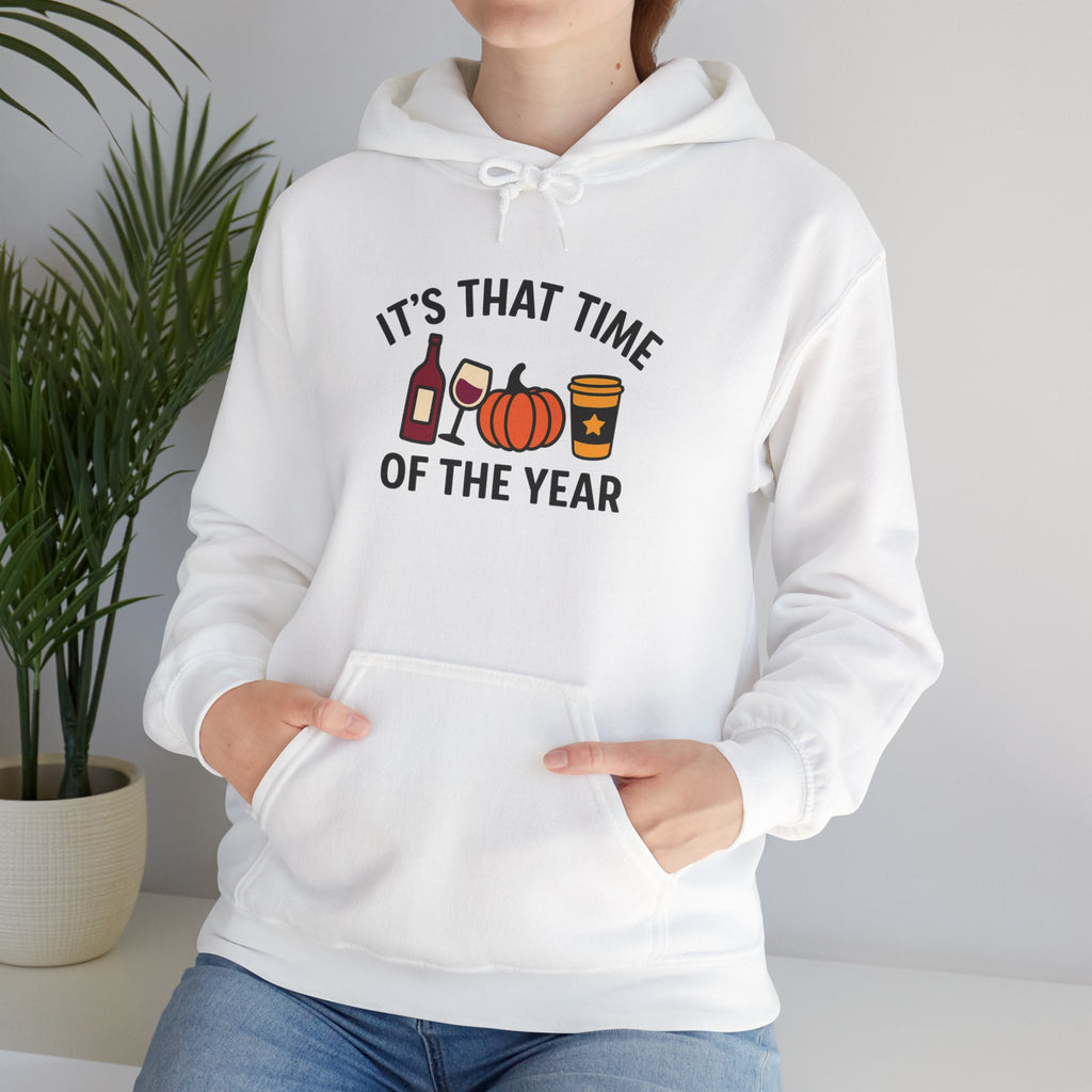 Fall Vibes Hoodie - Seasonal and Funny Unisex Heavy Blend™ Hooded Sweatshirt for Coffee, Wine, and Pumpkin Lovers