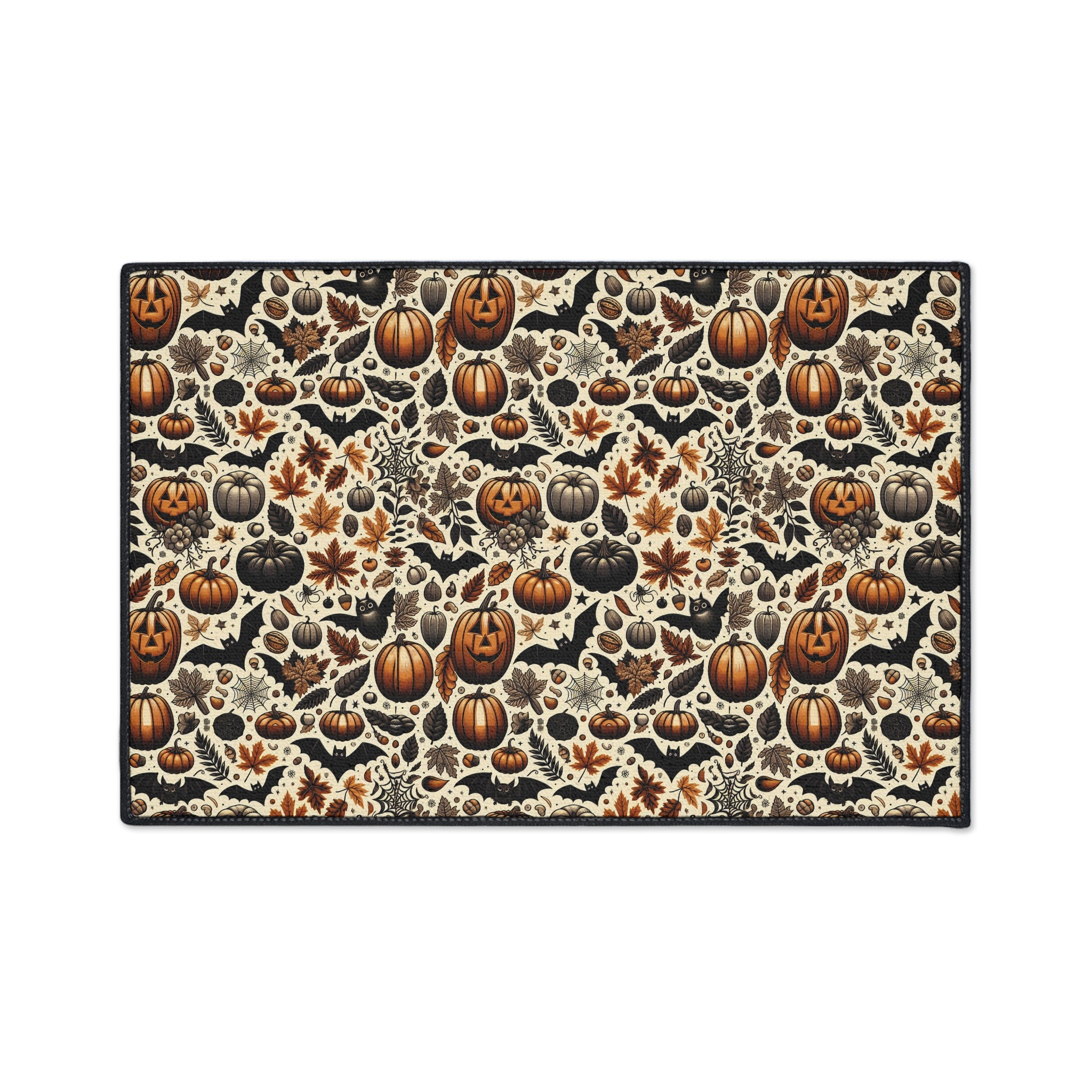 Fall Harvest Floor Mat - Seasonal, Halloween Decor, Non-Slip Home Accessory, Entryway Rug, Autumn Style, Pumpkin Print