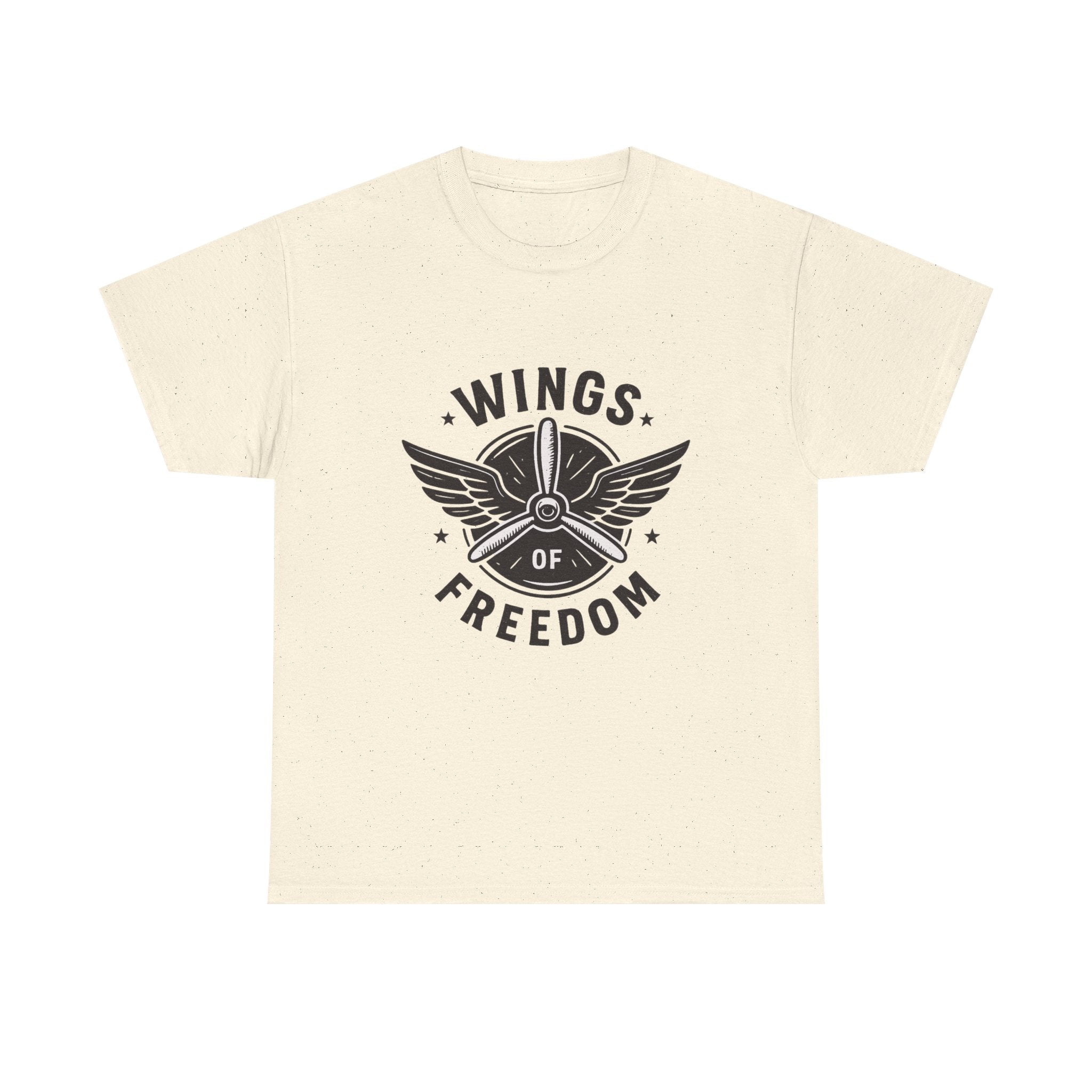Wings of Freedom Unisex Heavy Cotton Tee – Perfect for Veterans, Freedom Lovers, Casual Wear, Gift for Dad, Patriotic Celebrations