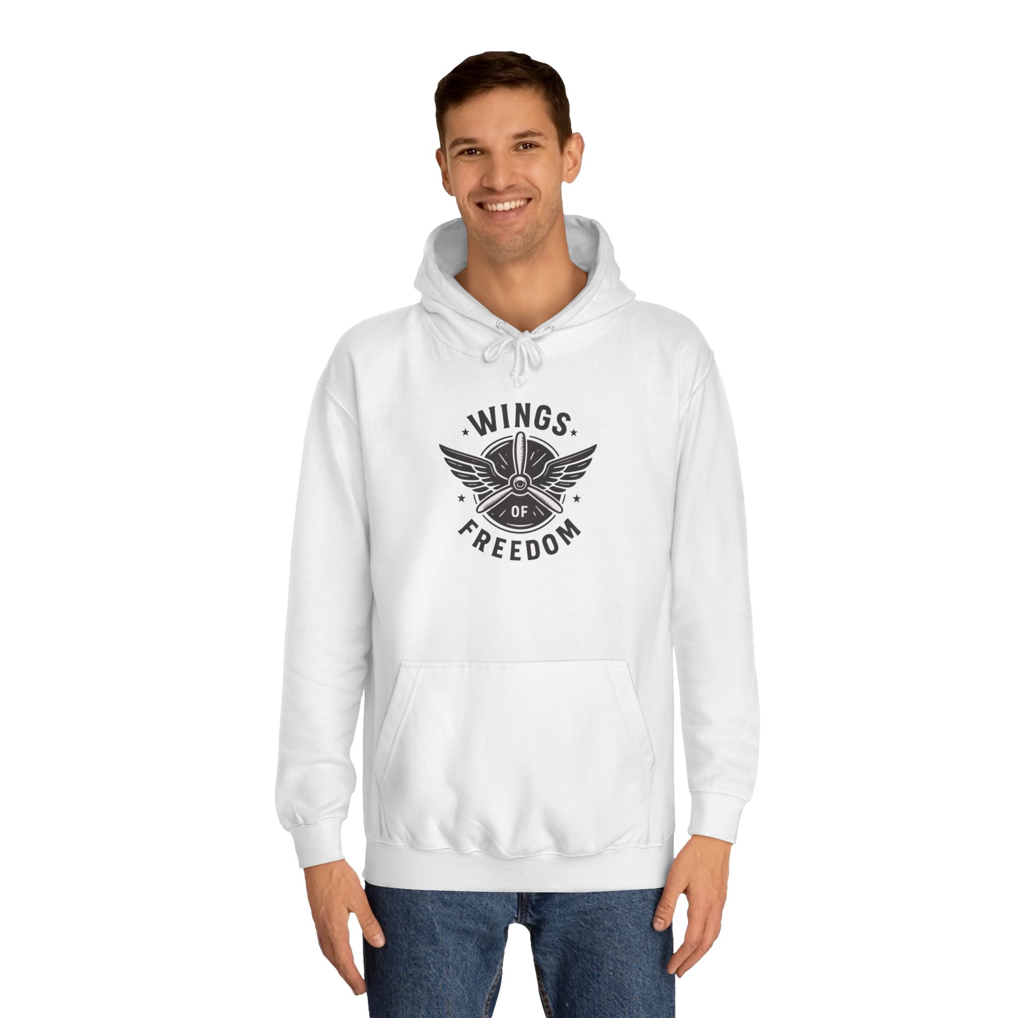 Wings of Freedom Unisex College Hoodie, Cozy Hoodie, College Apparel, Gift for Students, Casual Wear