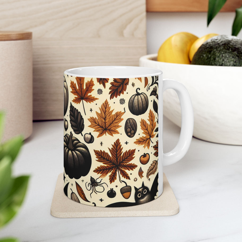 Autumn Pumpkin Ceramic Mug, Cozy Coffee Cup, Fall Decor, Halloween Vibes, Seasonal Drinkware, Gift for Pumpkin Lovers