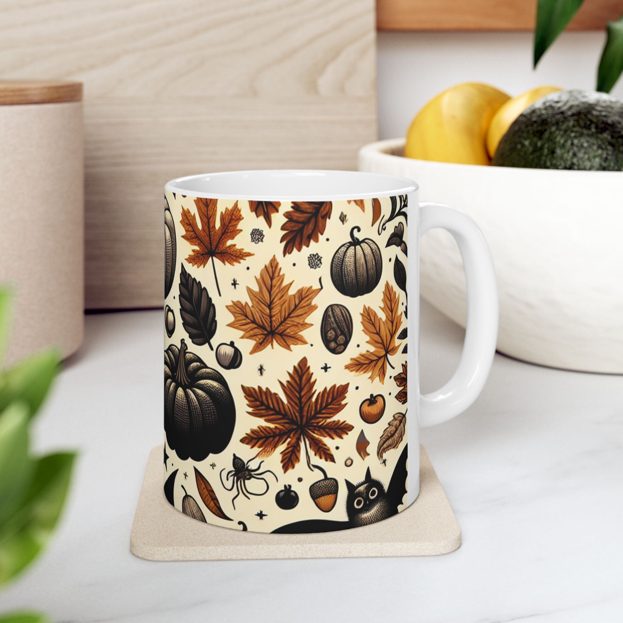 Autumn Pumpkin Ceramic Mug, Cozy Coffee Cup, Fall Decor, Halloween Vibes, Seasonal Drinkware, Gift for Pumpkin Lovers