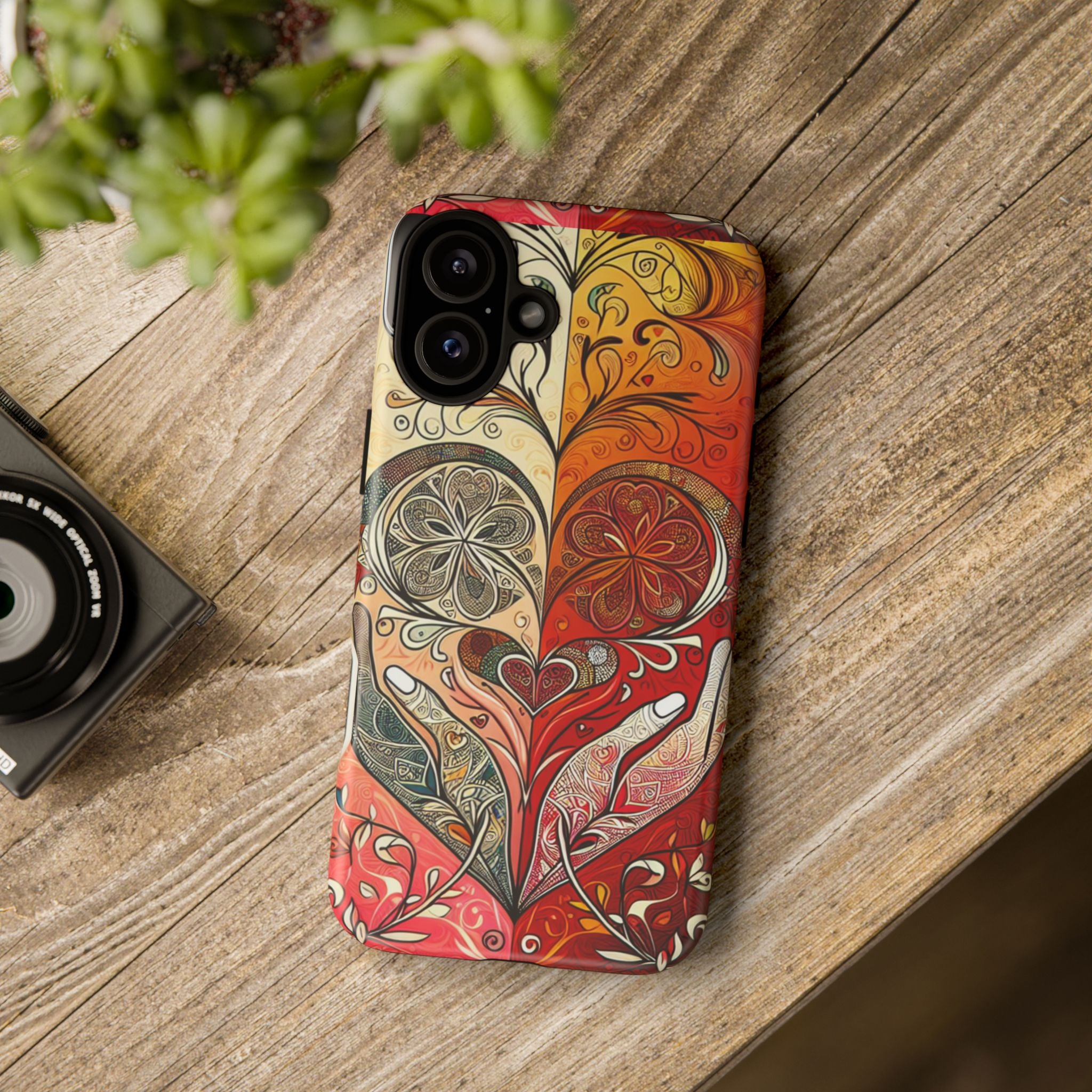 Colorful Artistic Phone Case for Tough Love, Gifts for Art Lovers, Unique Smartphone Accessories, Valentine's Day Gift