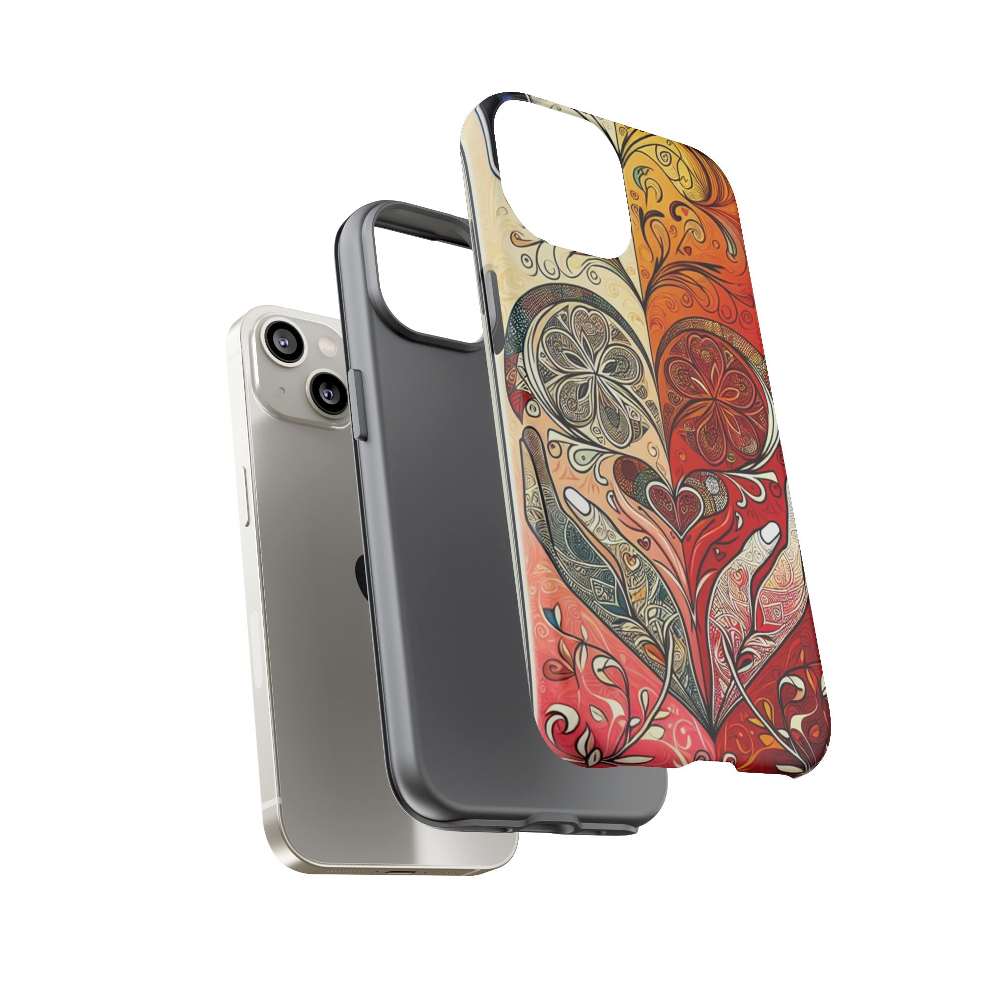 Colorful Artistic Phone Case for Tough Love, Gifts for Art Lovers, Unique Smartphone Accessories, Valentine's Day Gift