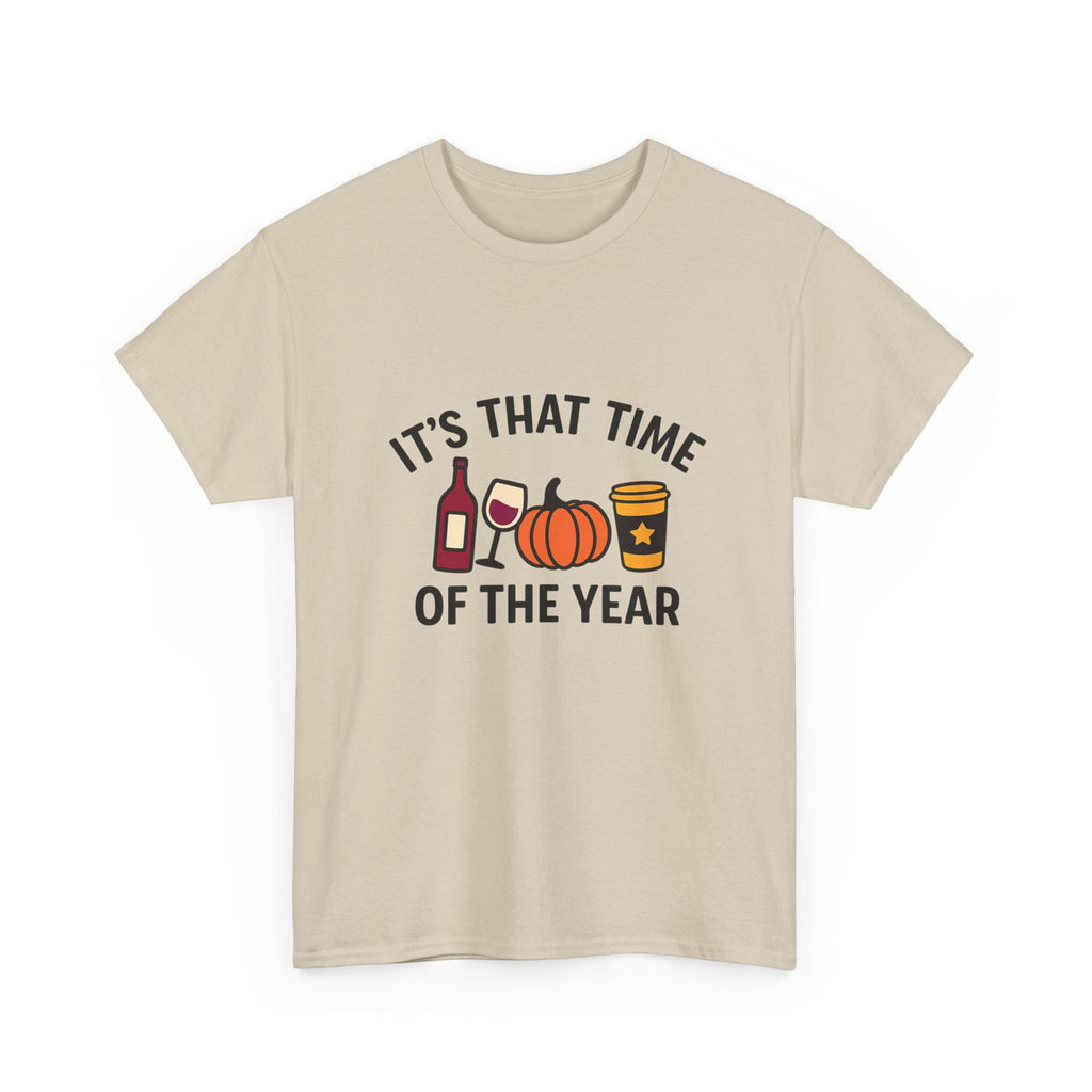 Autumn Vibes Unisex Heavy Cotton Tee - Perfect for Fall Celebrations, Thanksgiving Gatherings, Cozy Nights, Halloween Fun, and Wine Lovers!