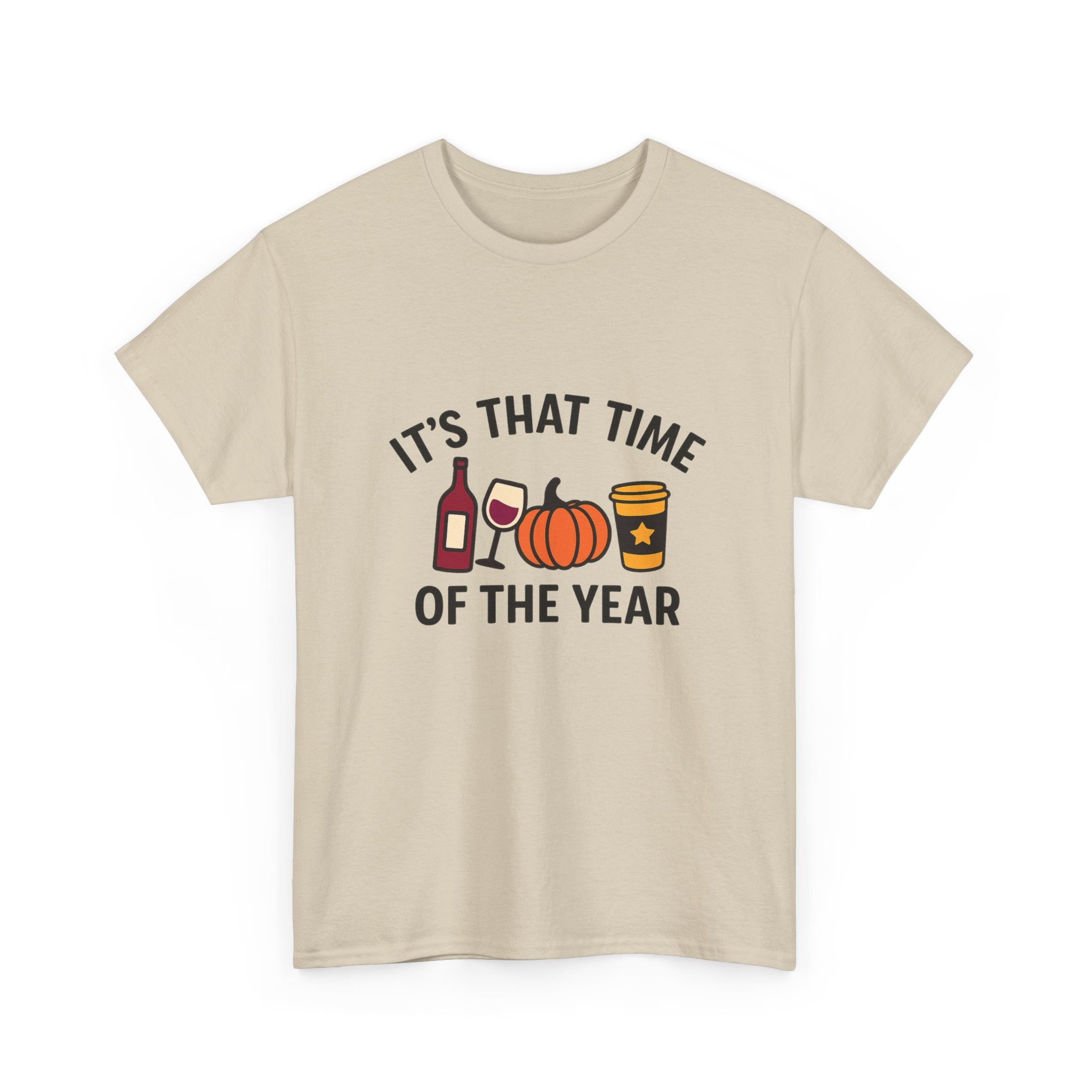 Autumn Vibes Unisex Heavy Cotton Tee - Perfect for Fall Celebrations, Thanksgiving Gatherings, Cozy Nights, Halloween Fun, and Wine Lovers!