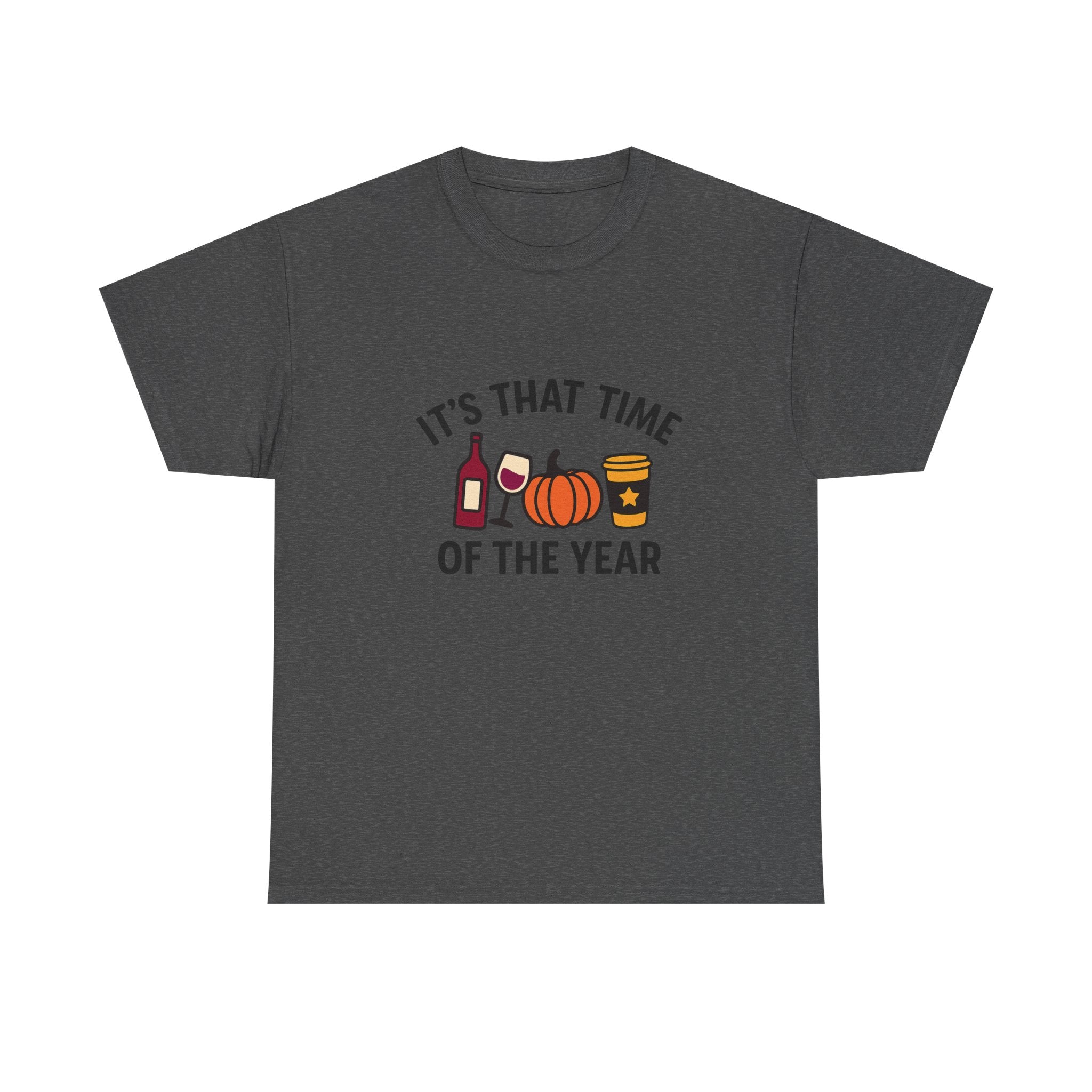 Autumn Vibes Unisex Heavy Cotton Tee - Perfect for Fall Celebrations, Thanksgiving Gatherings, Cozy Nights, Halloween Fun, and Wine Lovers!