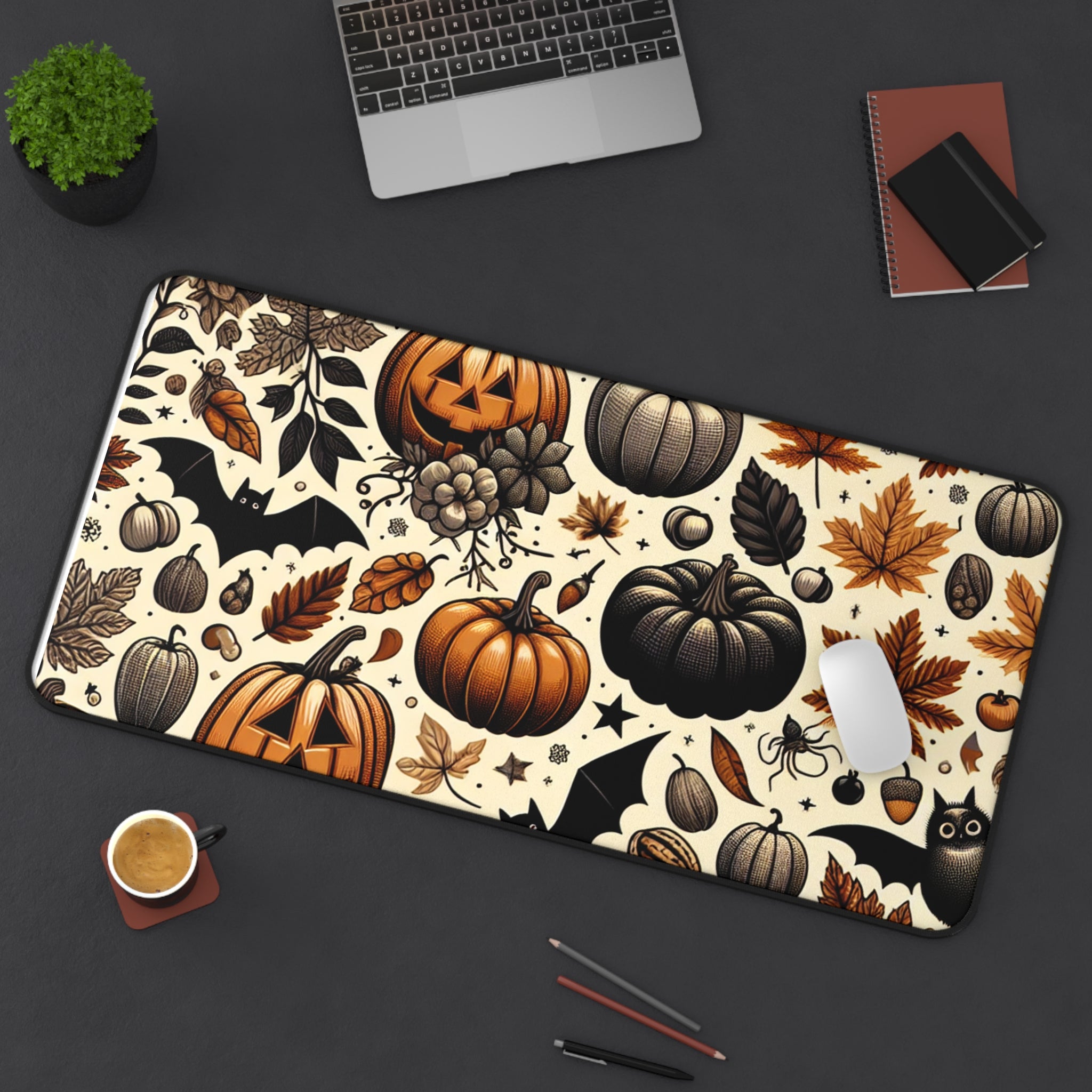 Halloween Desk Mat, Seasonal Home Decor, Office Accessories, Fall Decor, Pumpkin Table Protector