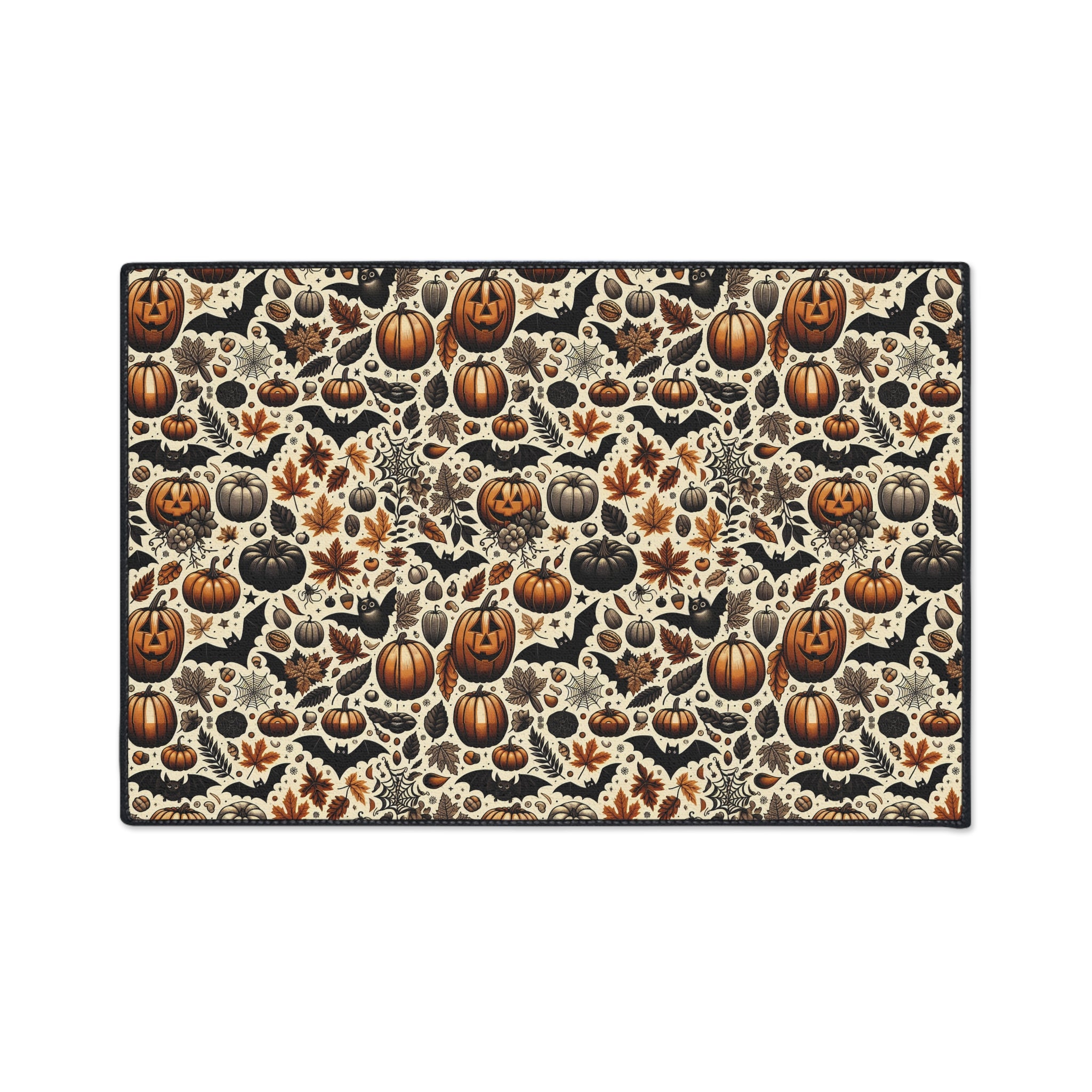 Fall Harvest Floor Mat - Seasonal, Halloween Decor, Non-Slip Home Accessory, Entryway Rug, Autumn Style, Pumpkin Print