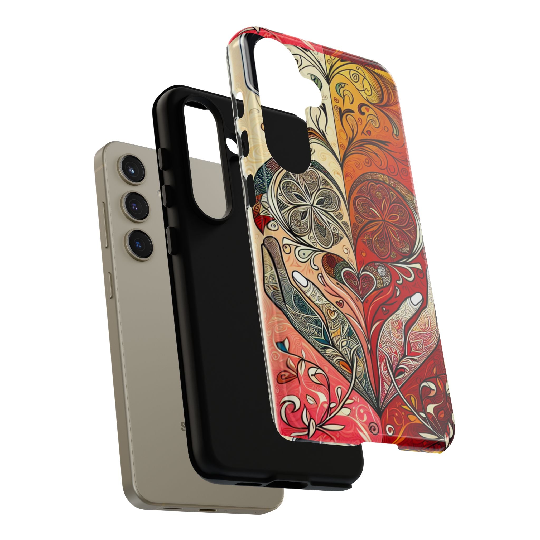 Colorful Artistic Phone Case for Tough Love, Gifts for Art Lovers, Unique Smartphone Accessories, Valentine's Day Gift