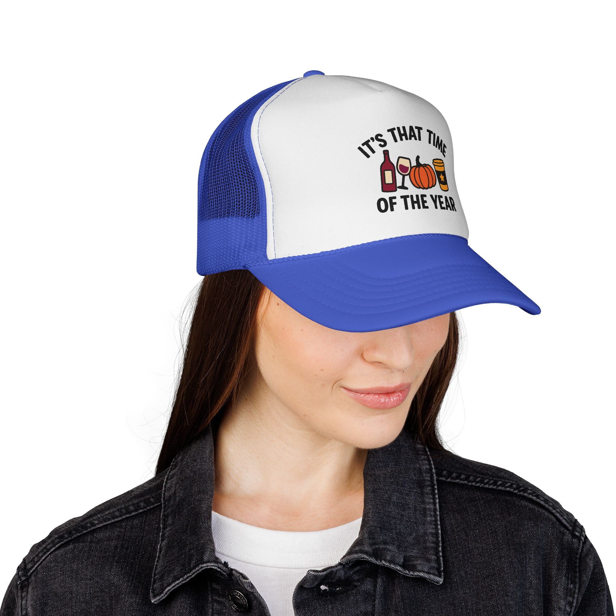 Seasonal Trucker Cap, Fall Vibes Hat, Autumn Accessories, Funny Caps for Parties, Harvest Celebration Gear