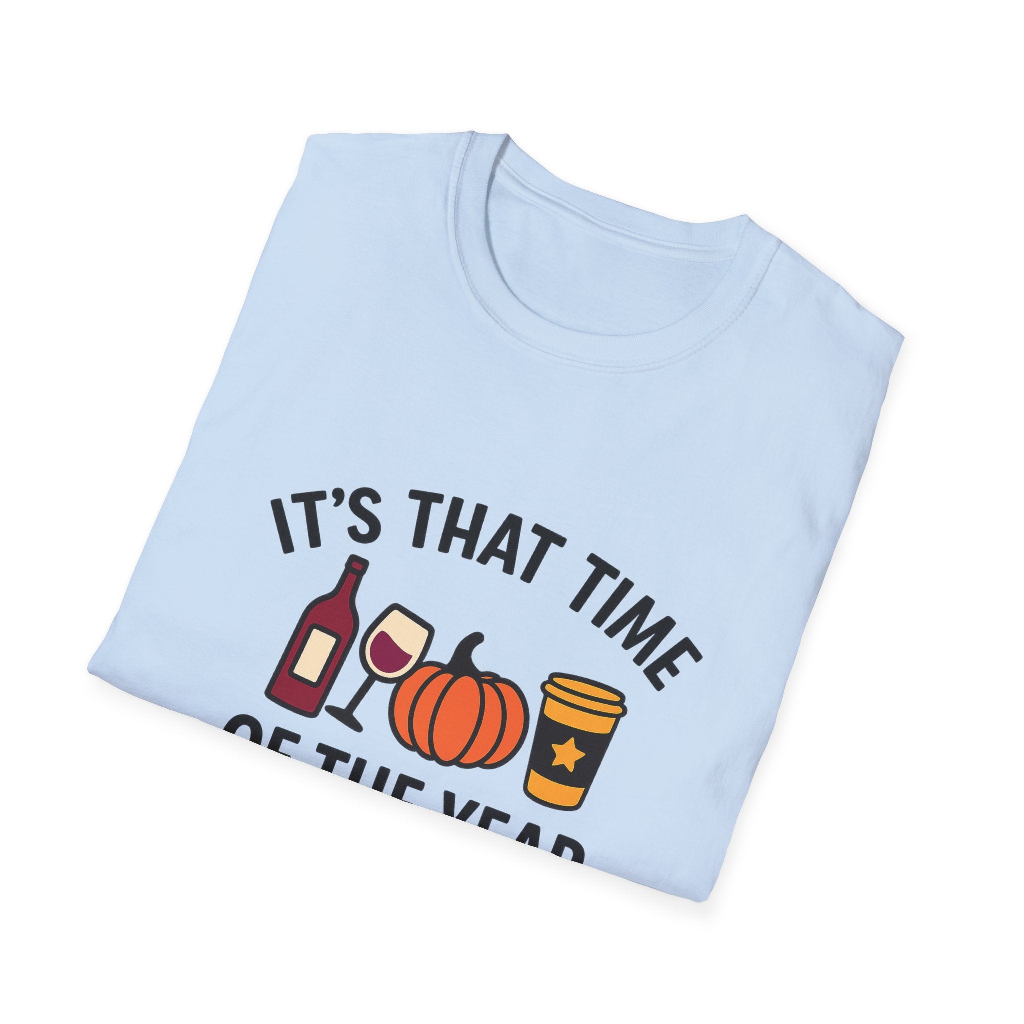 Copy of Fall Vibes Unisex T-Shirt, Cozy Autumn Tee, Halloween Shirt, Seasonal Gift, Wine Pumpkin Design