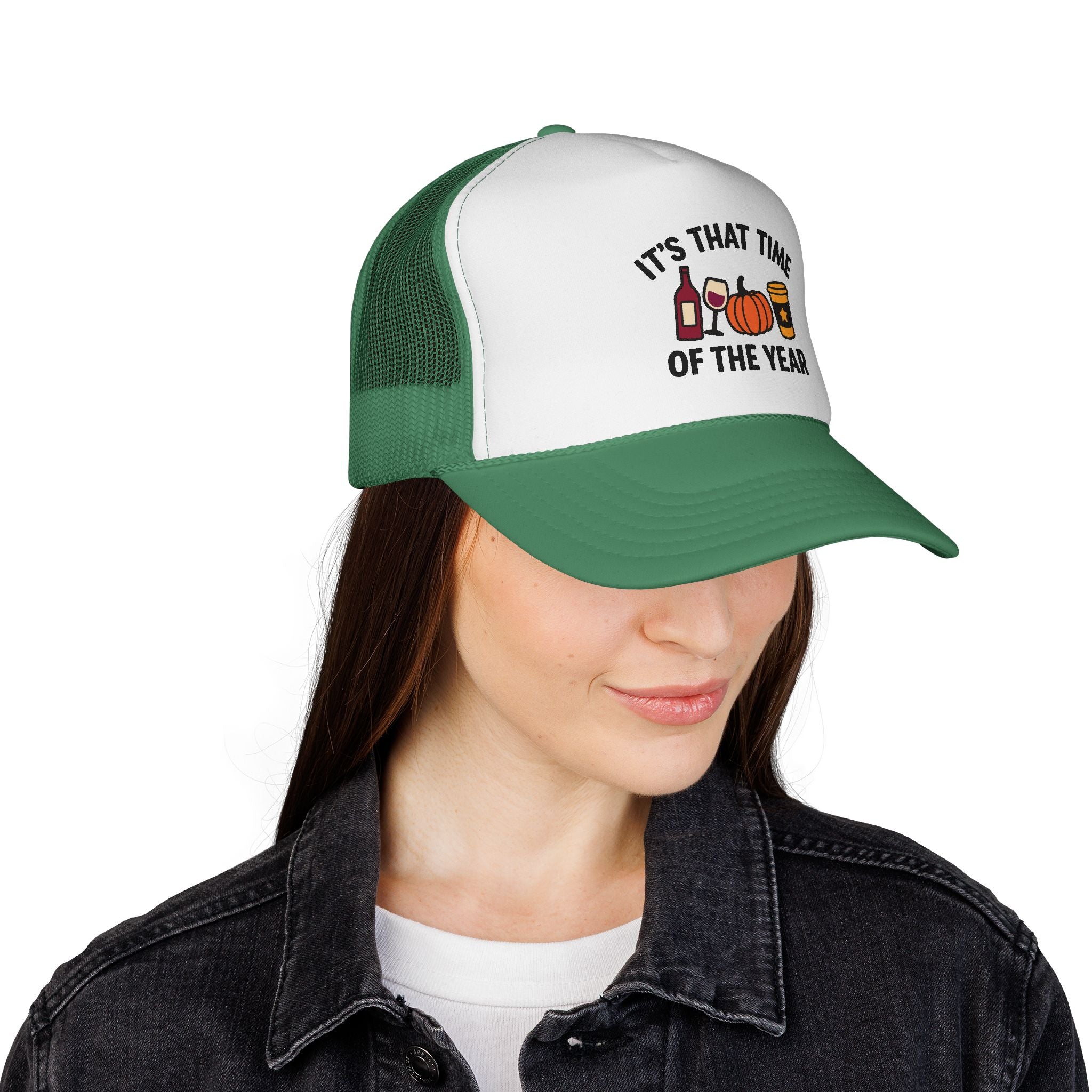 Seasonal Trucker Cap, Fall Vibes Hat, Autumn Accessories, Funny Caps for Parties, Harvest Celebration Gear