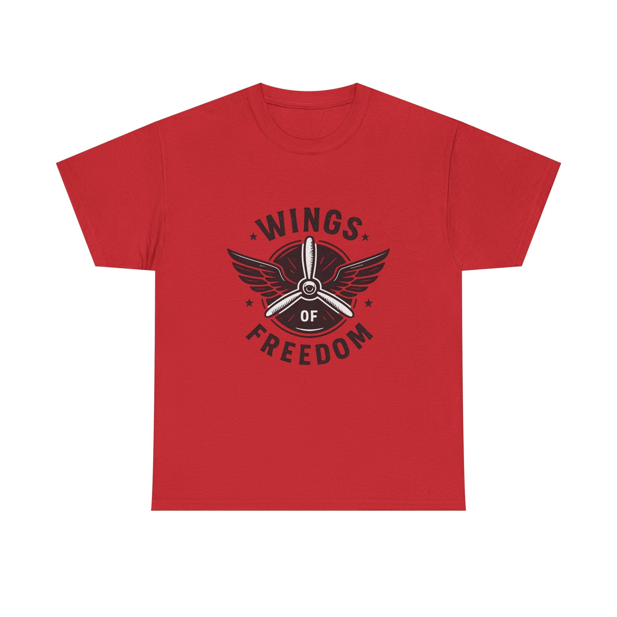 Wings of Freedom Unisex Heavy Cotton Tee – Perfect for Veterans, Freedom Lovers, Casual Wear, Gift for Dad, Patriotic Celebrations
