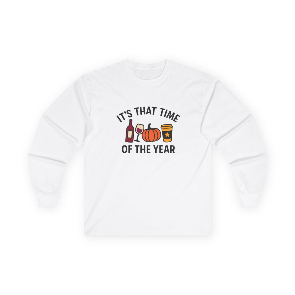 Seasonal Celebration Long Sleeve Tee, Fall Apparel, Halloween Shirt, Thanksgiving Gift, Cozy Lounge Wear, Holiday Wardrobe