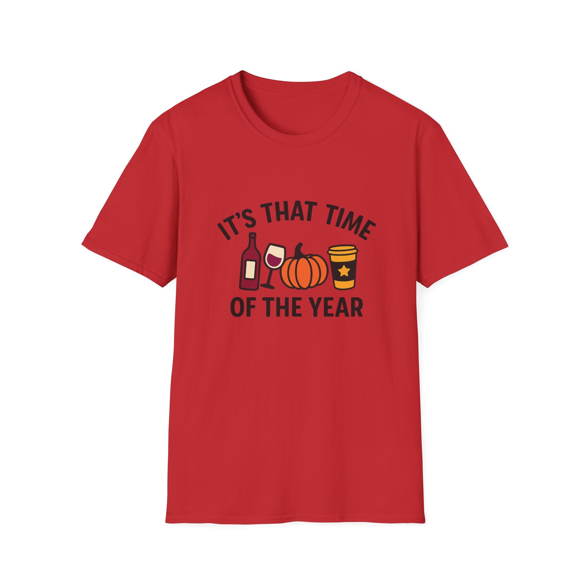 Fall Vibes Unisex T-Shirt, Cozy Autumn Tee, Halloween Shirt, Seasonal Gift, Wine Pumpkin Design