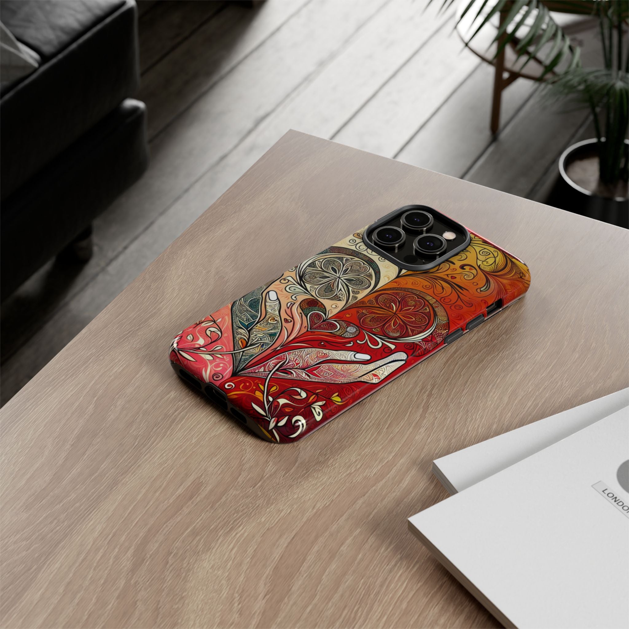 Colorful Artistic Phone Case for Tough Love, Gifts for Art Lovers, Unique Smartphone Accessories, Valentine's Day Gift