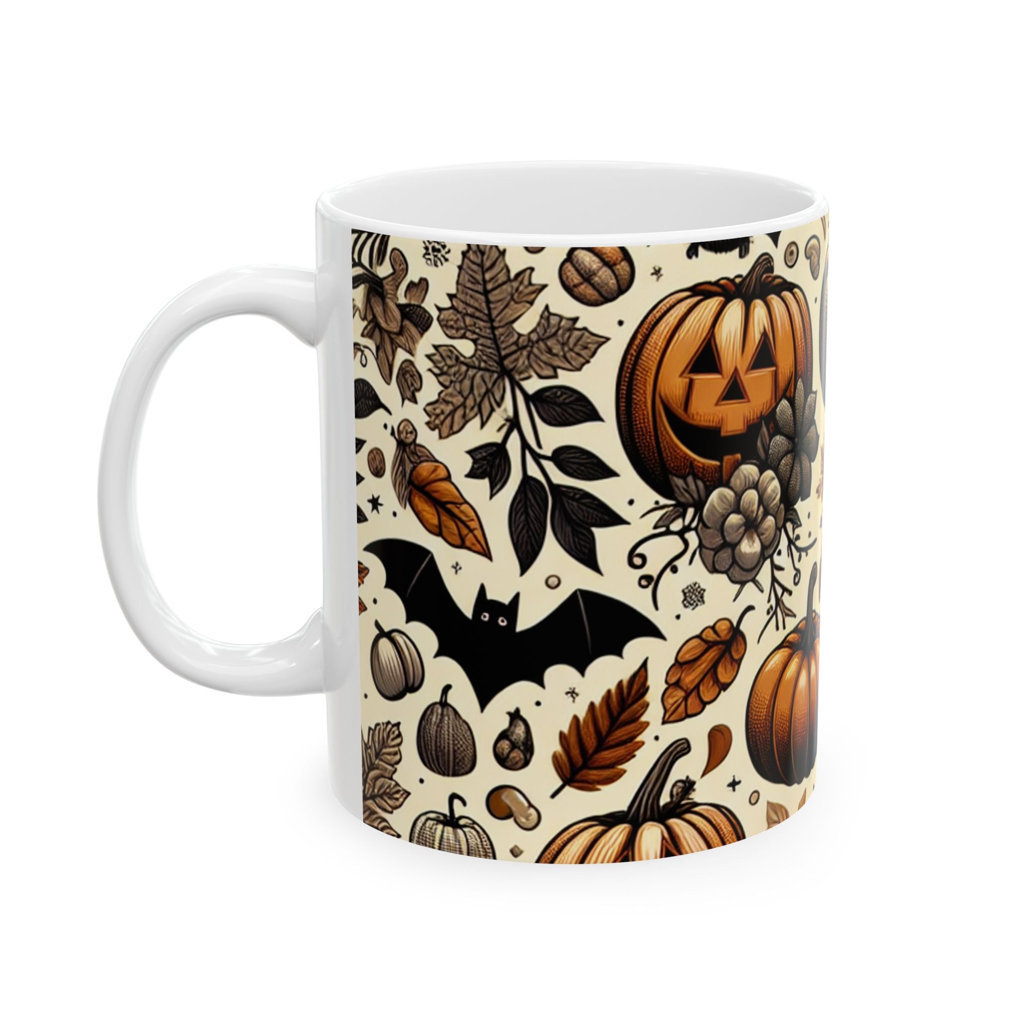 Autumn Pumpkin Ceramic Mug, Cozy Coffee Cup, Fall Decor, Halloween Vibes, Seasonal Drinkware, Gift for Pumpkin Lovers