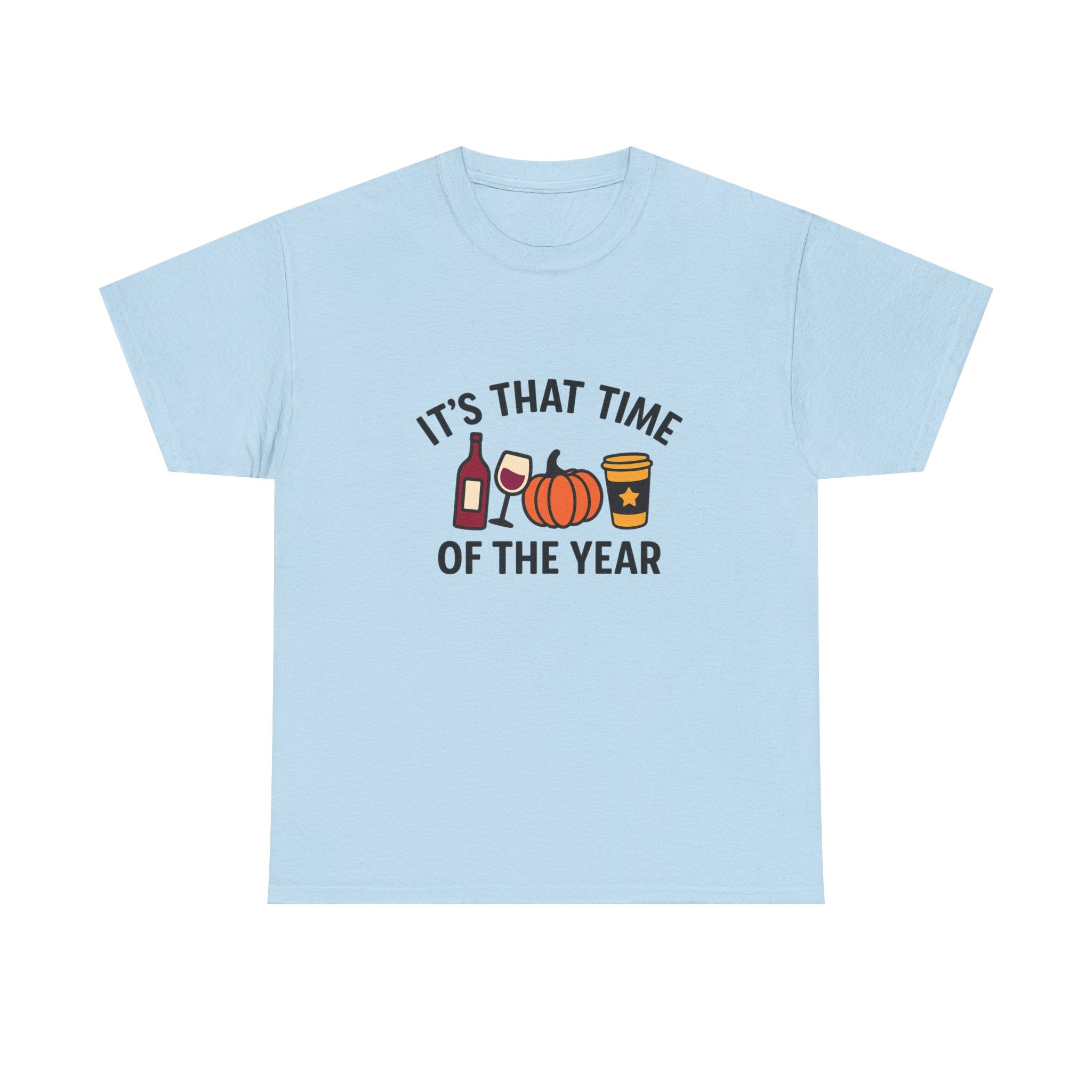 Autumn Vibes Unisex Heavy Cotton Tee - Perfect for Fall Celebrations, Thanksgiving Gatherings, Cozy Nights, Halloween Fun, and Wine Lovers!
