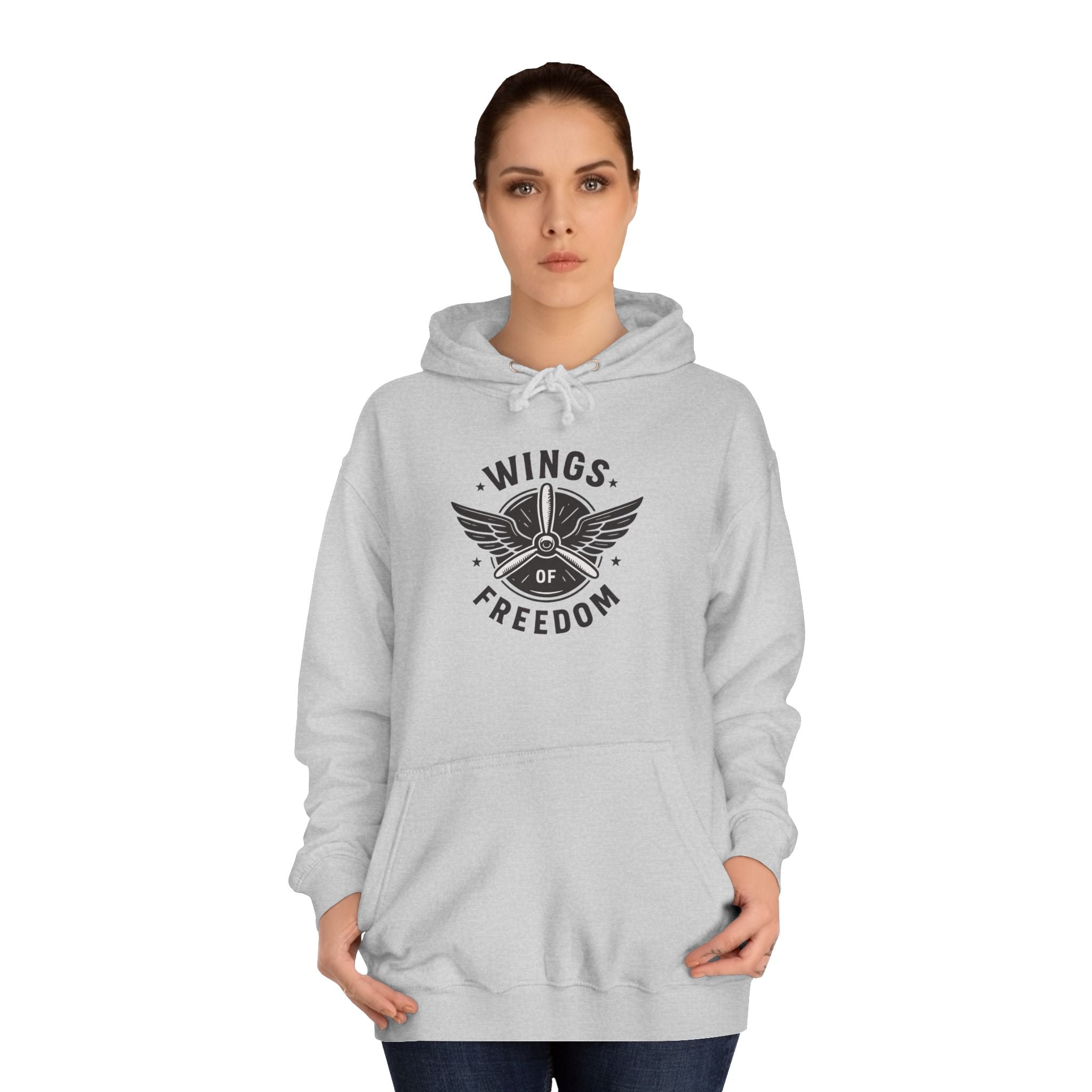 Wings of Freedom Unisex College Hoodie, Cozy Hoodie, College Apparel, Gift for Students, Casual Wear