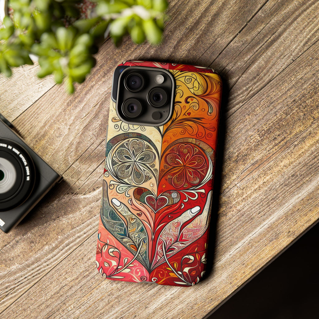Colorful Artistic Phone Case for Tough Love, Gifts for Art Lovers, Unique Smartphone Accessories, Valentine's Day Gift