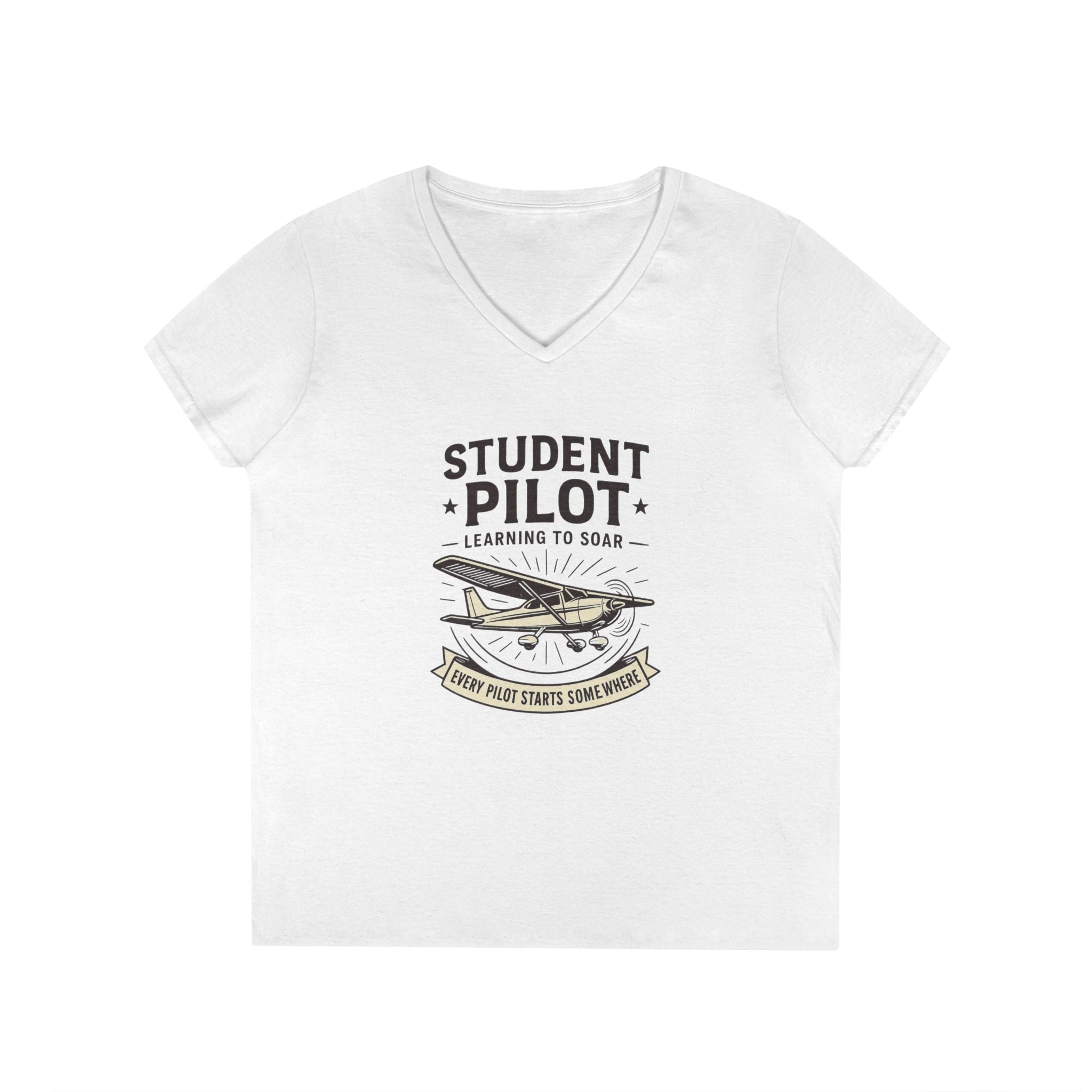 Student Pilot V-Neck T-Shirt, Gift for Aspiring Pilots, Aviation Enthusiast Tee, Airplane Lover Apparel, Flying School Shirt, Pilot [...]