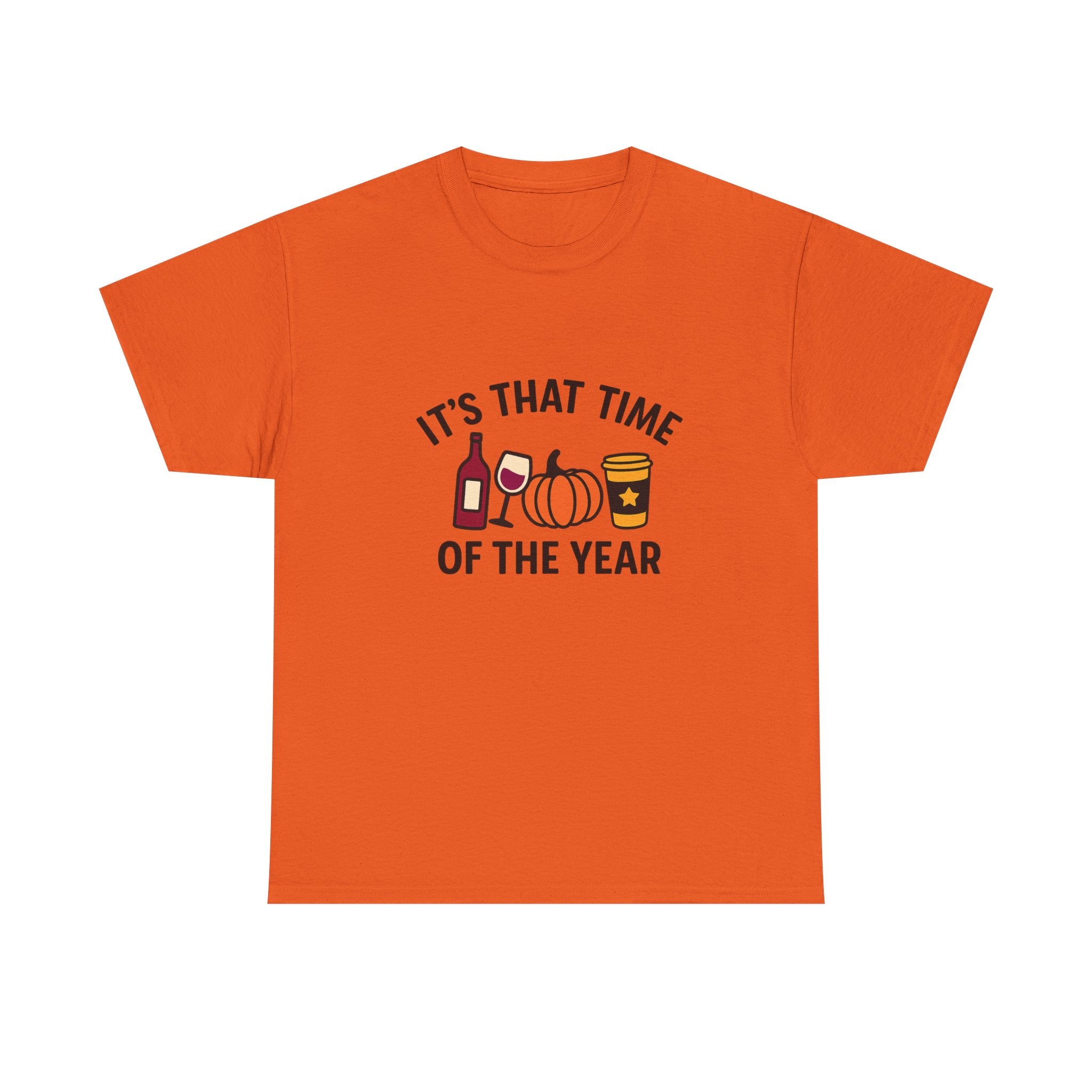Autumn Vibes Unisex Heavy Cotton Tee - Perfect for Fall Celebrations, Thanksgiving Gatherings, Cozy Nights, Halloween Fun, and Wine Lovers!