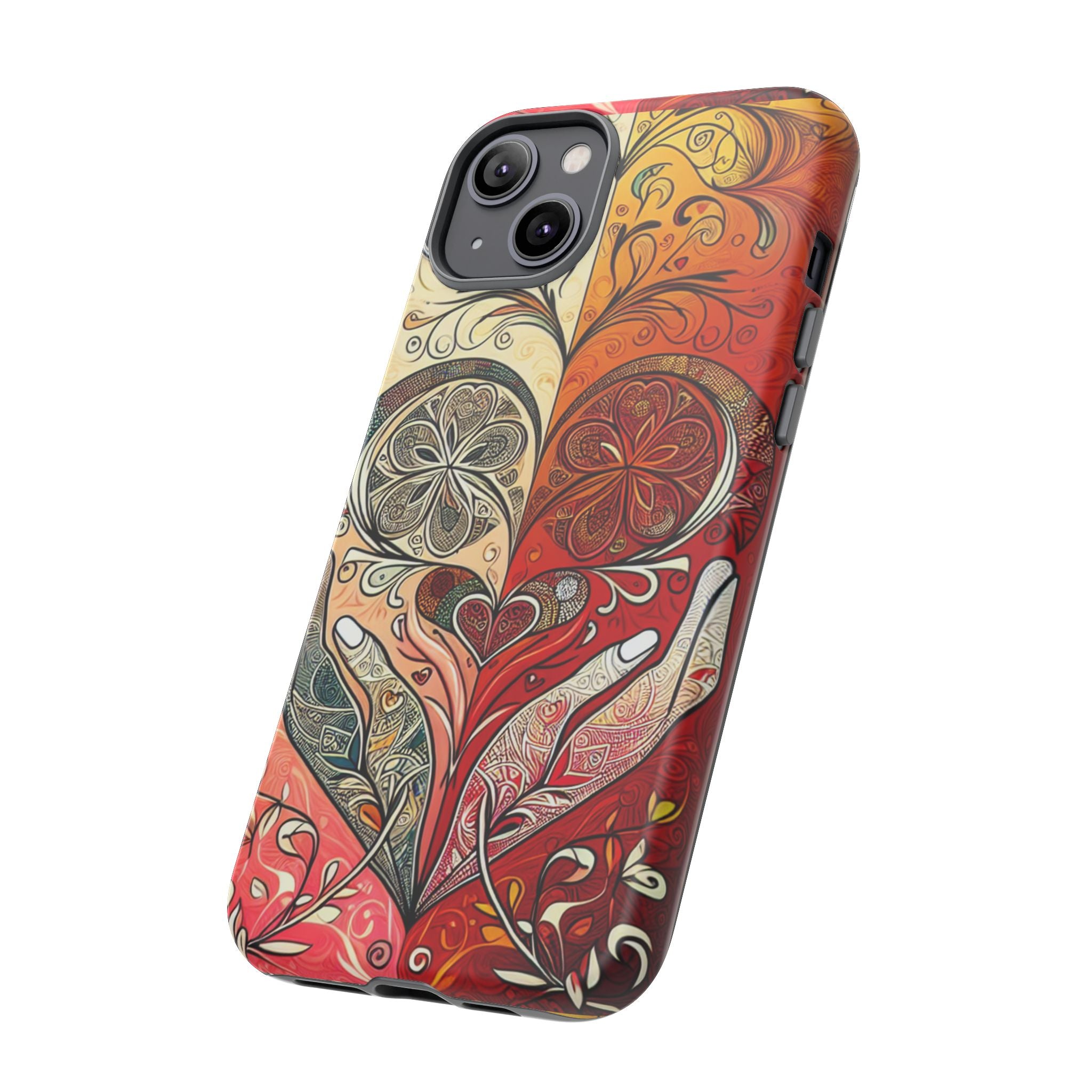 Colorful Artistic Phone Case for Tough Love, Gifts for Art Lovers, Unique Smartphone Accessories, Valentine's Day Gift