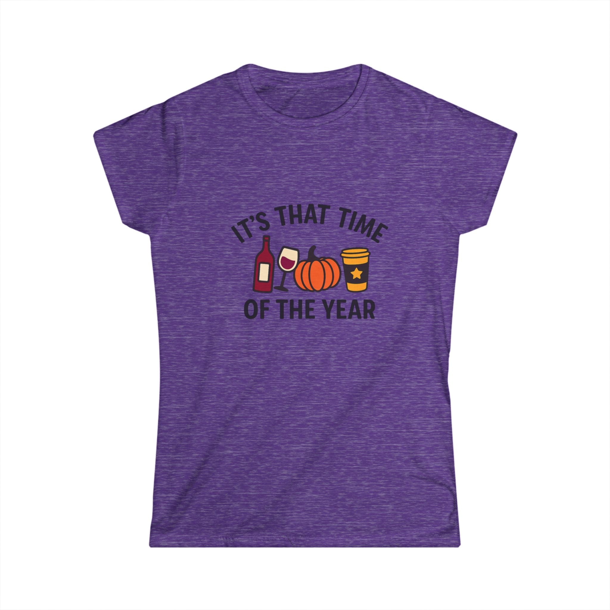 Festive Women's Softstyle Tee - Perfect for Fall Gatherings, Halloween Parties, Cozy Wine Moments, Seasonal Celebrations, Autumn Vibes