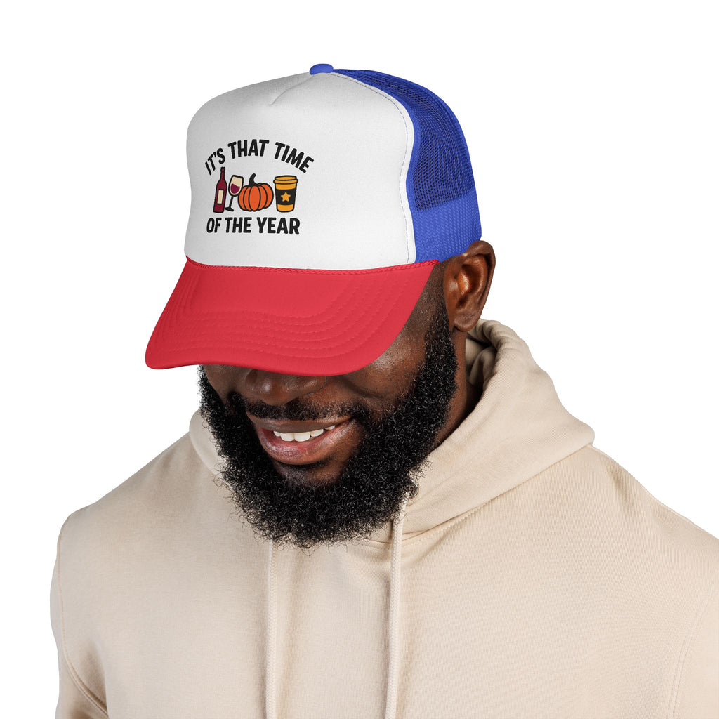 Seasonal Trucker Cap, Fall Vibes Hat, Autumn Accessories, Funny Caps for Parties, Harvest Celebration Gear