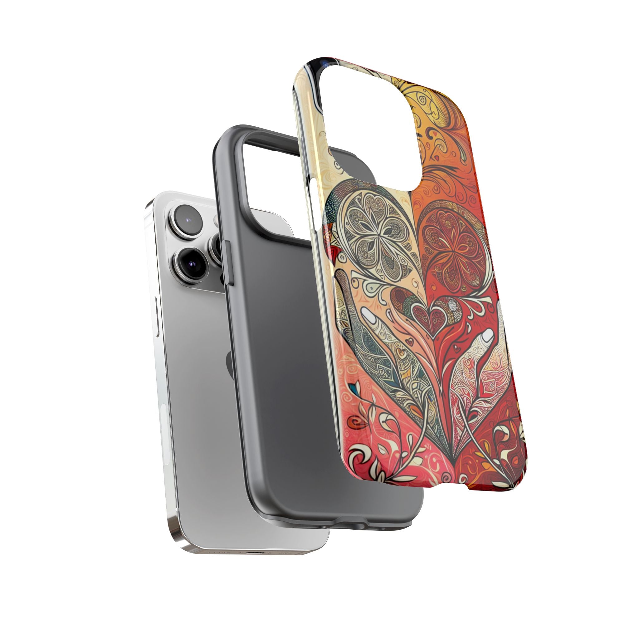 Colorful Artistic Phone Case for Tough Love, Gifts for Art Lovers, Unique Smartphone Accessories, Valentine's Day Gift