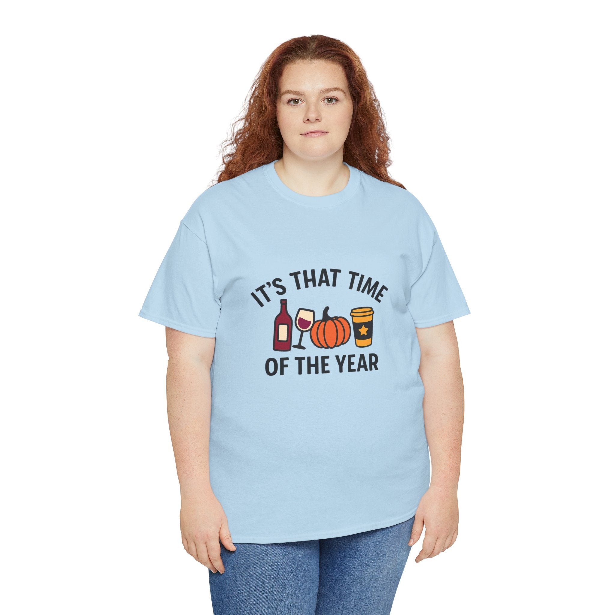 Autumn Vibes Unisex Heavy Cotton Tee - Perfect for Fall Celebrations, Thanksgiving Gatherings, Cozy Nights, Halloween Fun, and Wine Lovers!