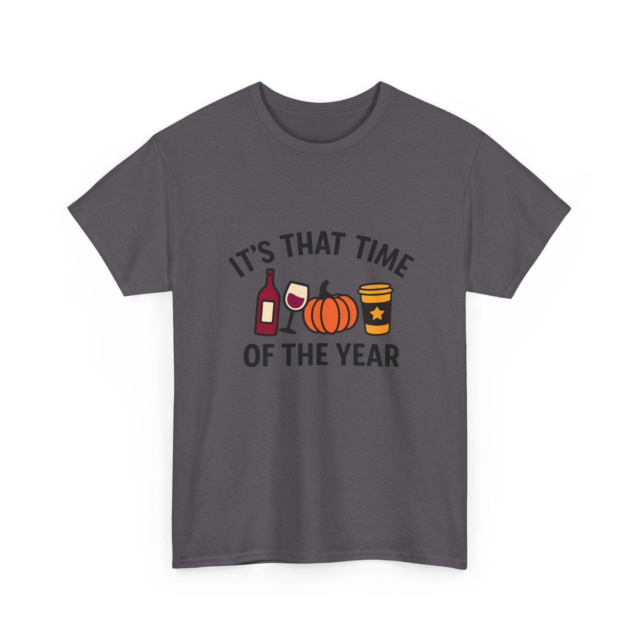 Autumn Vibes Unisex Heavy Cotton Tee - Perfect for Fall Celebrations, Thanksgiving Gatherings, Cozy Nights, Halloween Fun, and Wine Lovers!