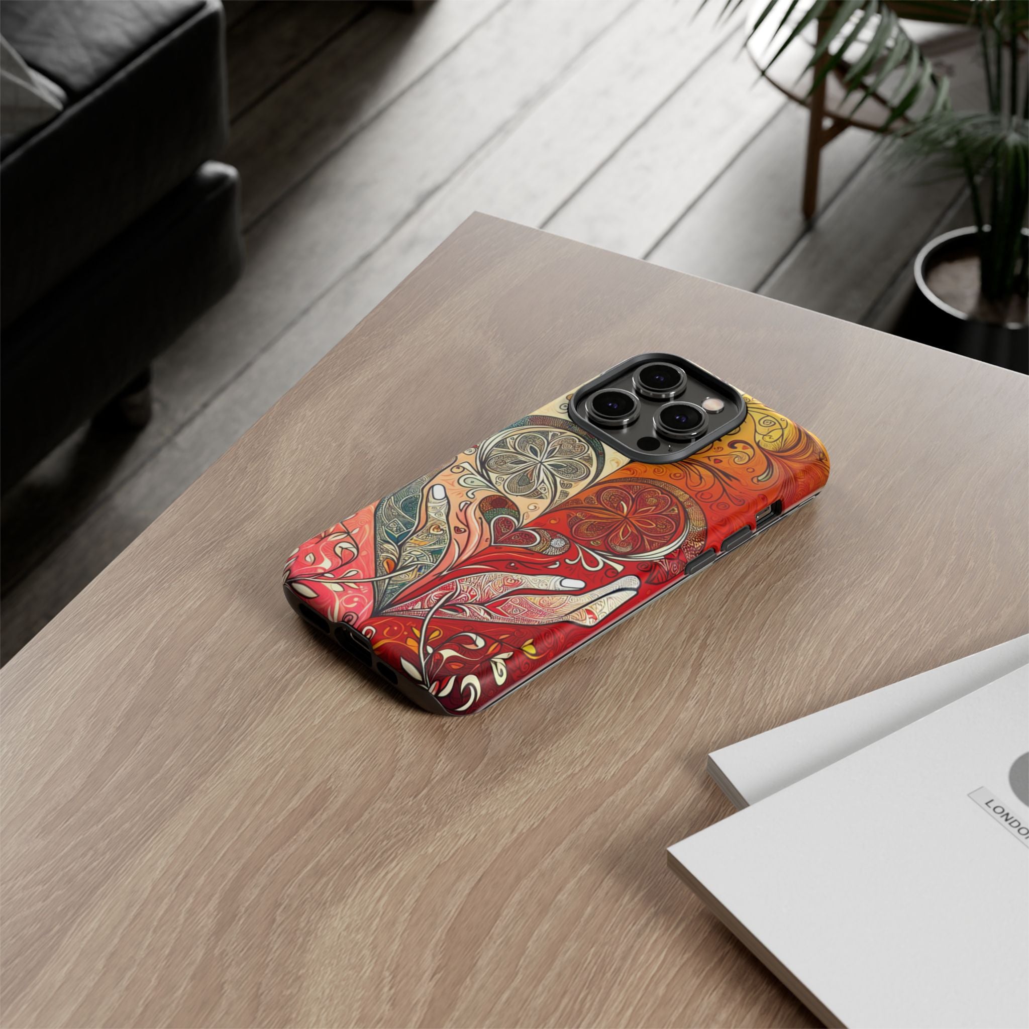 Colorful Artistic Phone Case for Tough Love, Gifts for Art Lovers, Unique Smartphone Accessories, Valentine's Day Gift