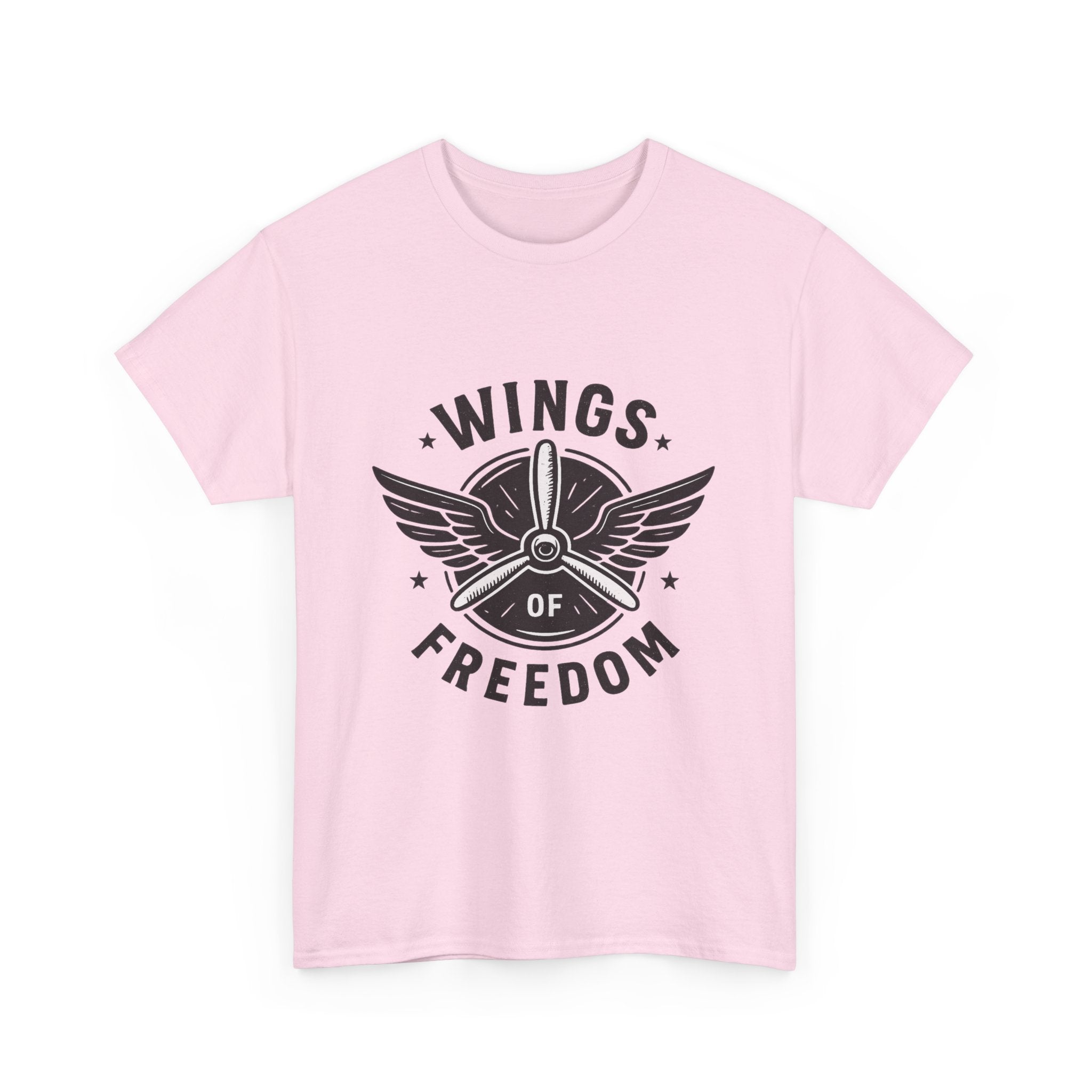 Wings of Freedom Unisex Heavy Cotton Tee – Perfect for Veterans, Freedom Lovers, Casual Wear, Gift for Dad, Patriotic Celebrations
