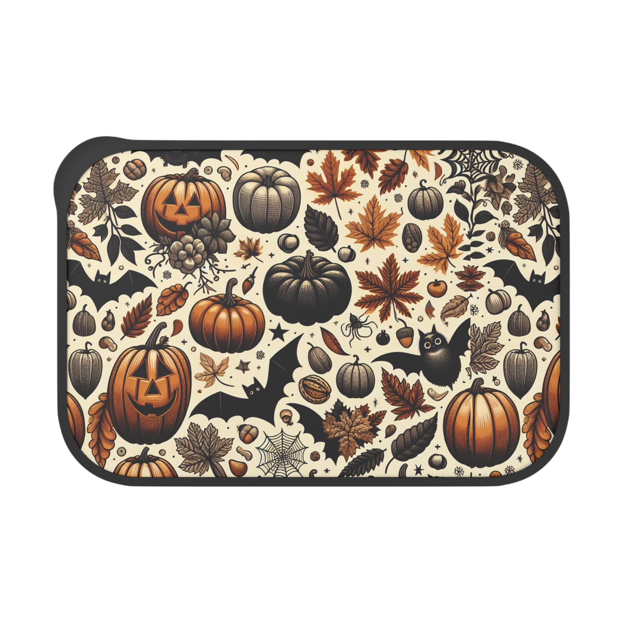 Halloween-Themed Bento Box with Utensils, Cute Lunch Box for Kids, Fall Picnic Container, Trick-or-Treat Snack Box, Eco-Friendly Meal Prep