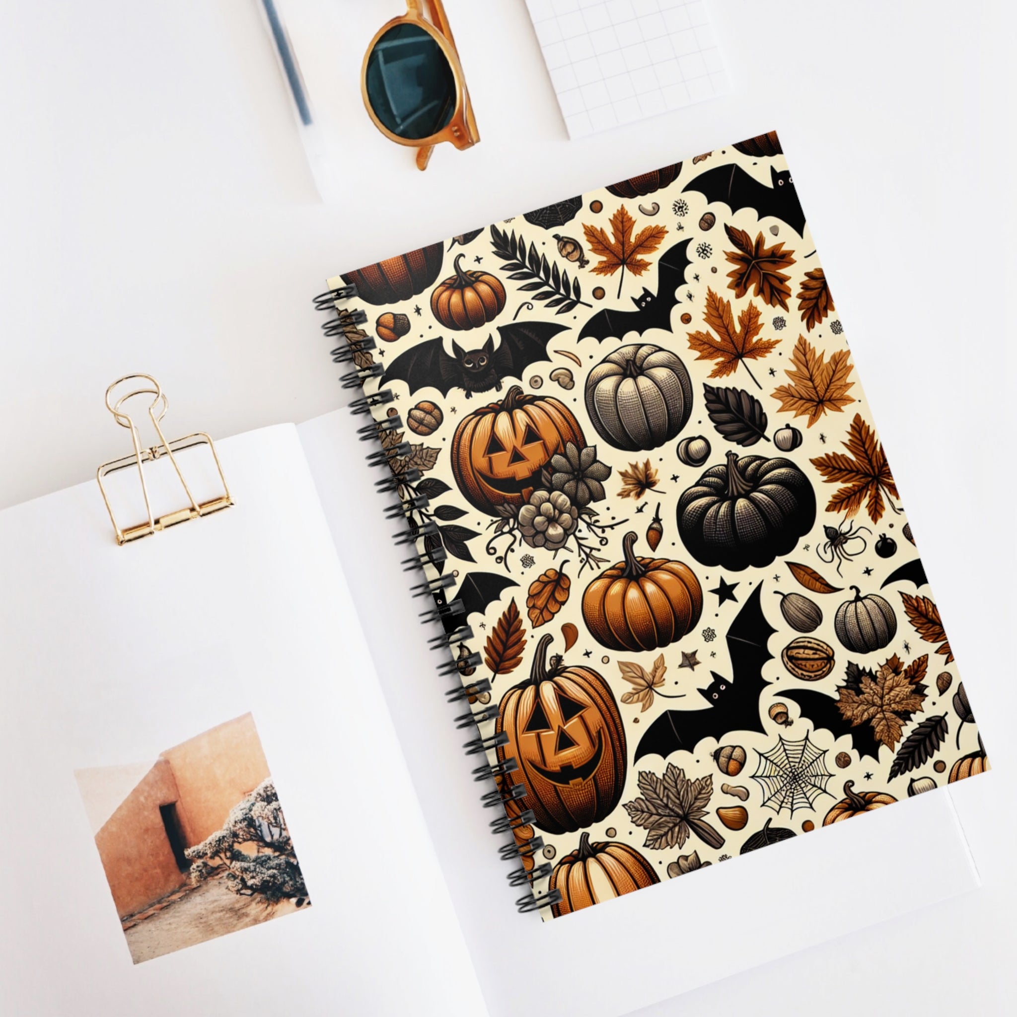 Autumn-Themed Spiral Notebook - Perfect for Fall Journaling, Halloween Planning, School Notes, Gift for Writers