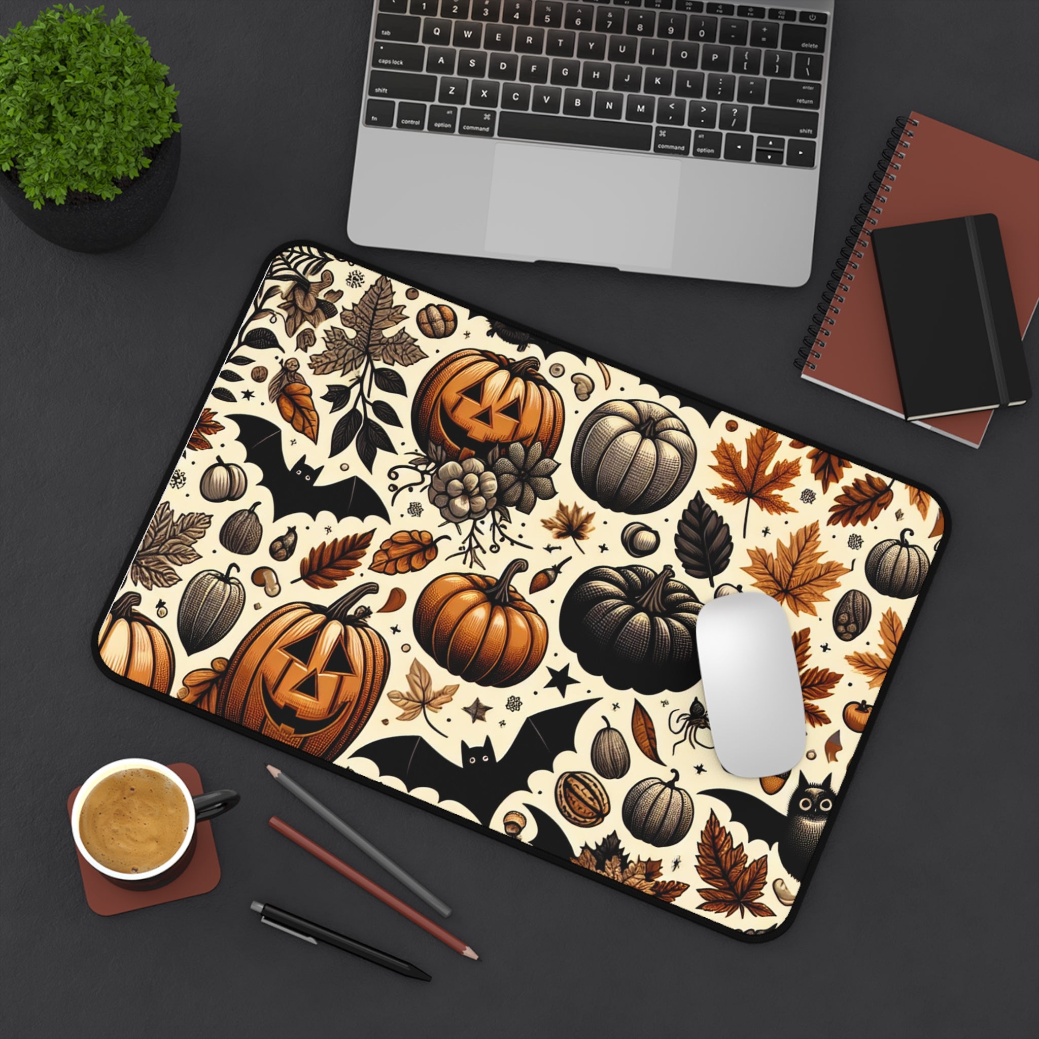 Halloween Desk Mat, Seasonal Home Decor, Office Accessories, Fall Decor, Pumpkin Table Protector