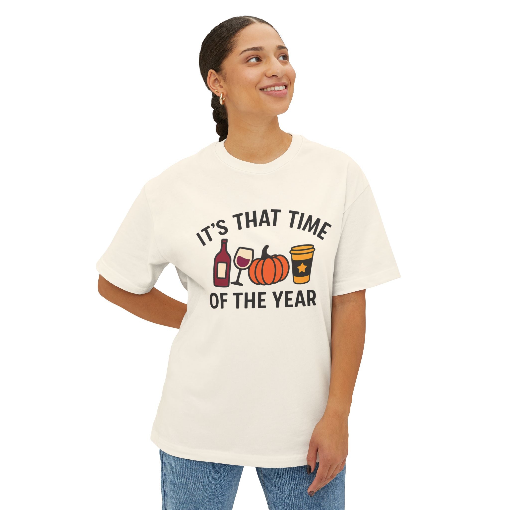 Autumn Vibes Boxy Tee - Perfect for Fall Celebrations, Halloween, Cozy Gatherings, Thanksgiving, and Casual Outings, Wine Lover Gift
