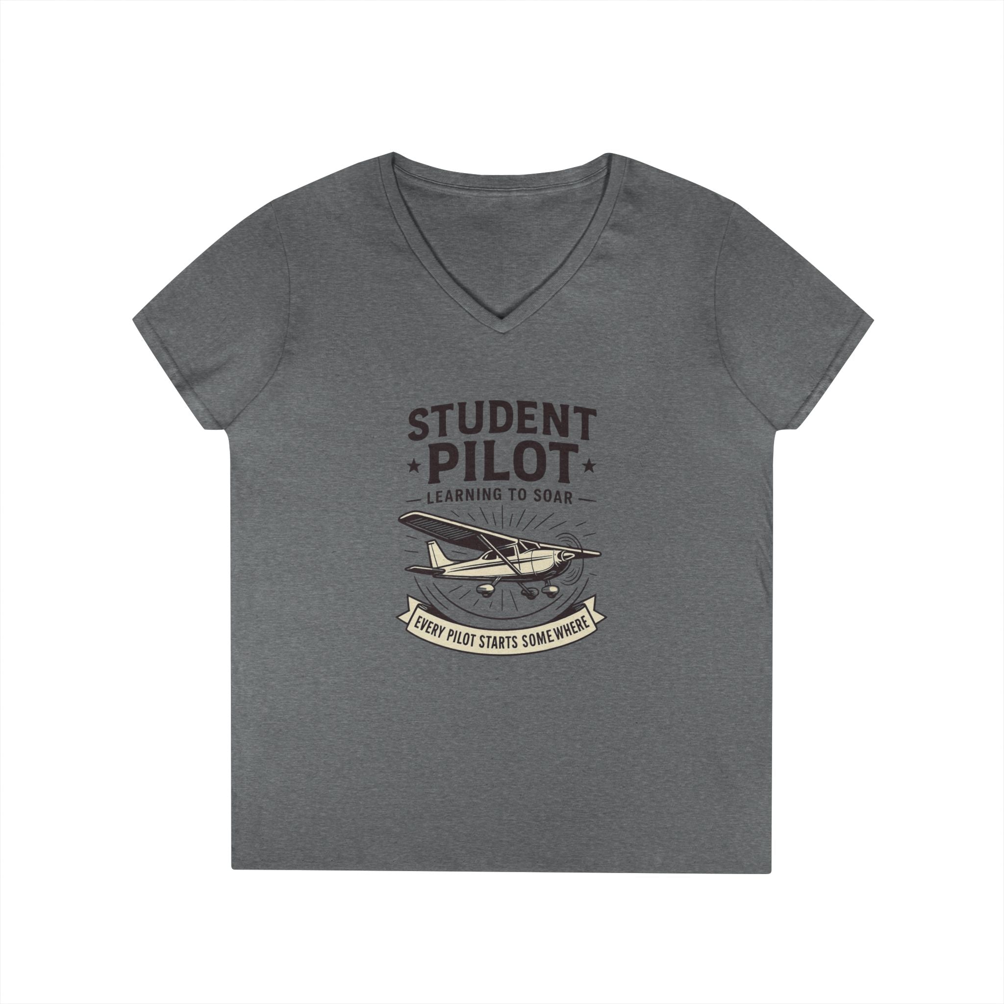 Student Pilot V-Neck T-Shirt, Gift for Aspiring Pilots, Aviation Enthusiast Tee, Airplane Lover Apparel, Flying School Shirt, Pilot [...]