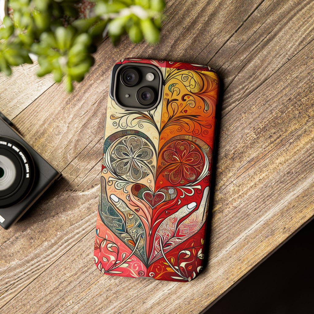 Colorful Artistic Phone Case for Tough Love, Gifts for Art Lovers, Unique Smartphone Accessories, Valentine's Day Gift