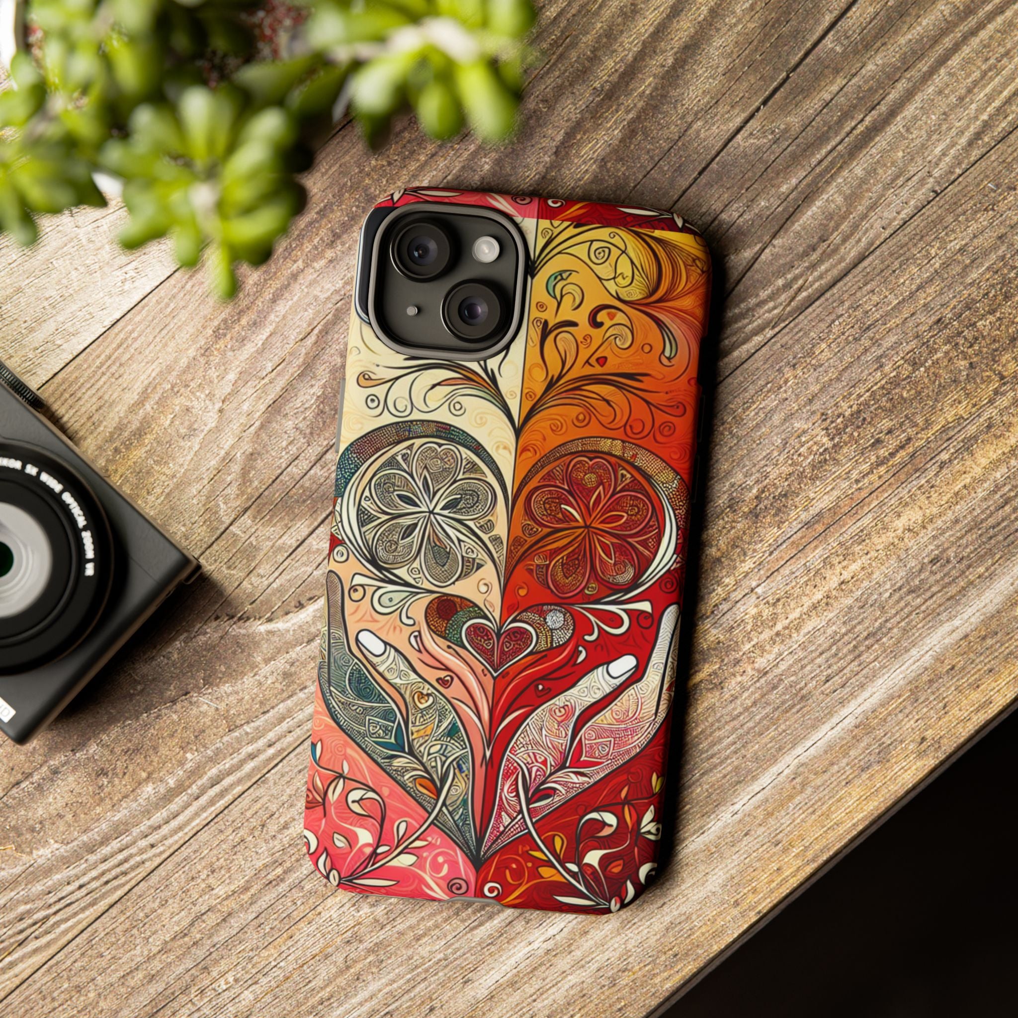 Colorful Artistic Phone Case for Tough Love, Gifts for Art Lovers, Unique Smartphone Accessories, Valentine's Day Gift