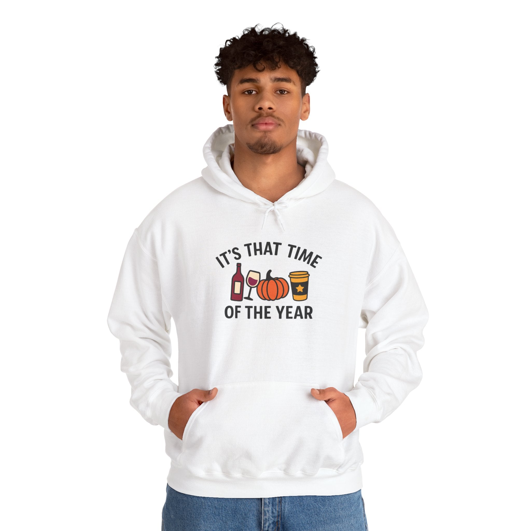 Fall Vibes Hoodie - Seasonal and Funny Unisex Heavy Blend™ Hooded Sweatshirt for Coffee, Wine, and Pumpkin Lovers