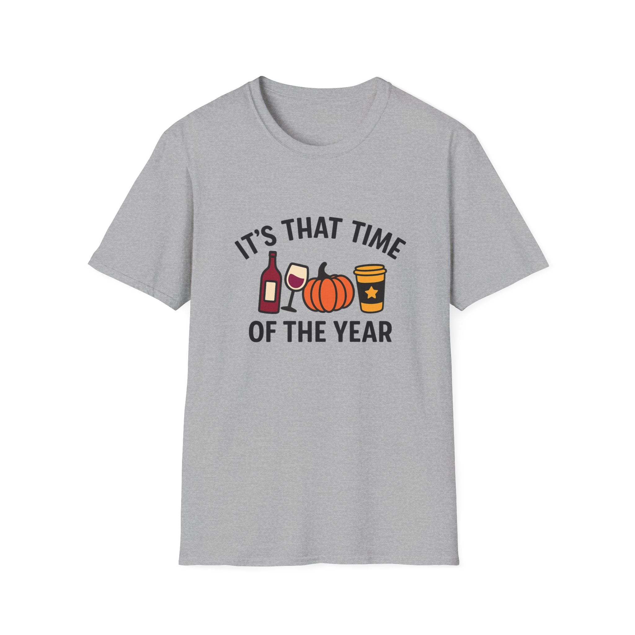 Fall Vibes Unisex T-Shirt, Cozy Autumn Tee, Halloween Shirt, Seasonal Gift, Wine Pumpkin Design