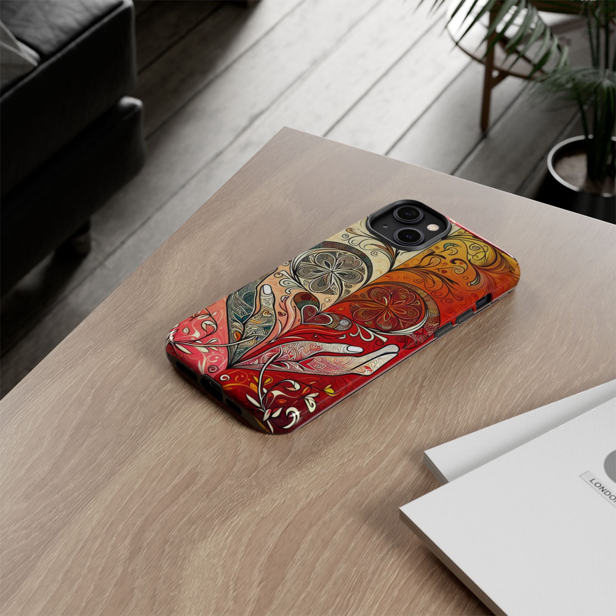 Colorful Artistic Phone Case for Tough Love, Gifts for Art Lovers, Unique Smartphone Accessories, Valentine's Day Gift
