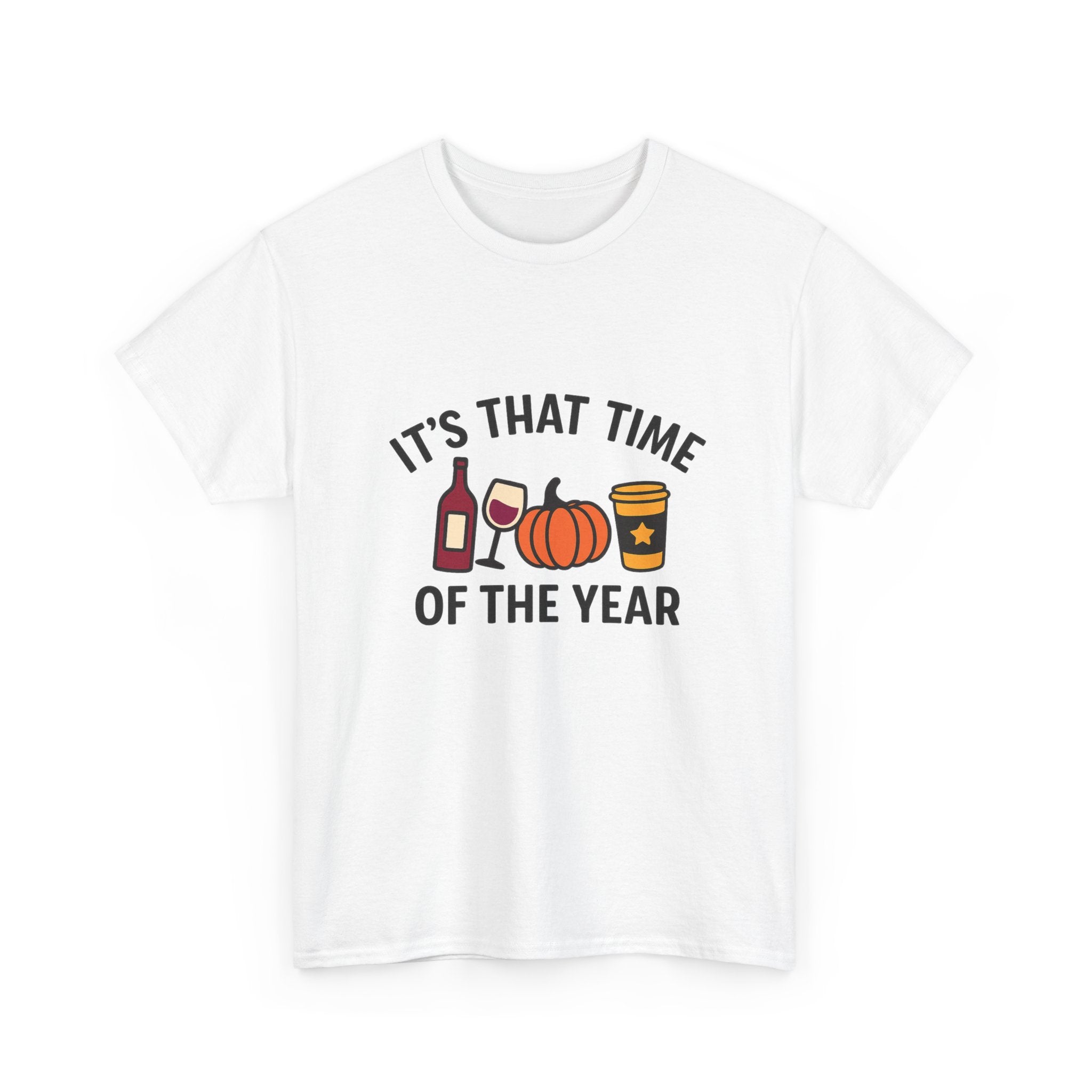 Autumn Vibes Unisex Heavy Cotton Tee - Perfect for Fall Celebrations, Thanksgiving Gatherings, Cozy Nights, Halloween Fun, and Wine Lovers!