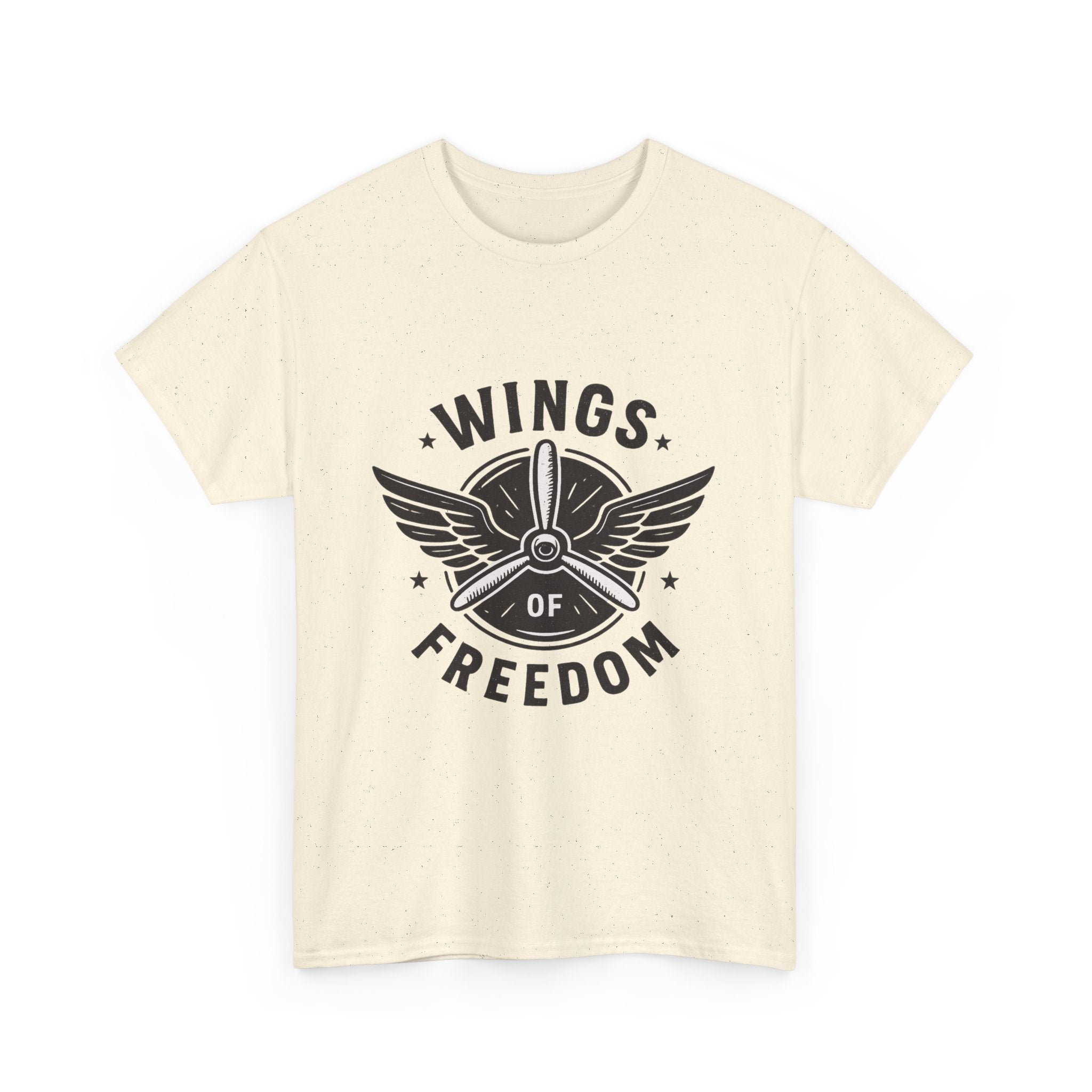 Wings of Freedom Unisex Heavy Cotton Tee – Perfect for Veterans, Freedom Lovers, Casual Wear, Gift for Dad, Patriotic Celebrations