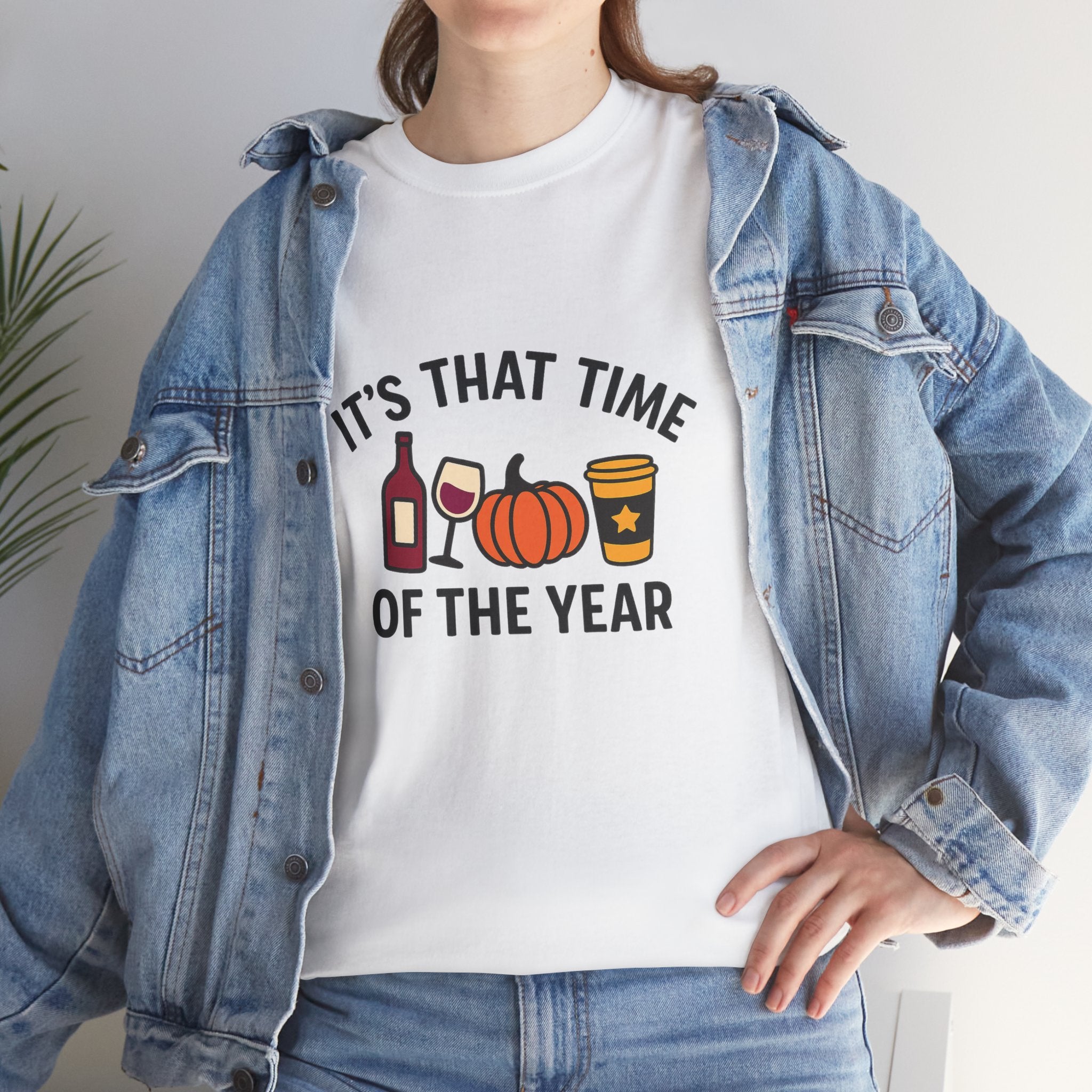 Autumn Vibes Unisex Heavy Cotton Tee - Perfect for Fall Celebrations, Thanksgiving Gatherings, Cozy Nights, Halloween Fun, and Wine Lovers!